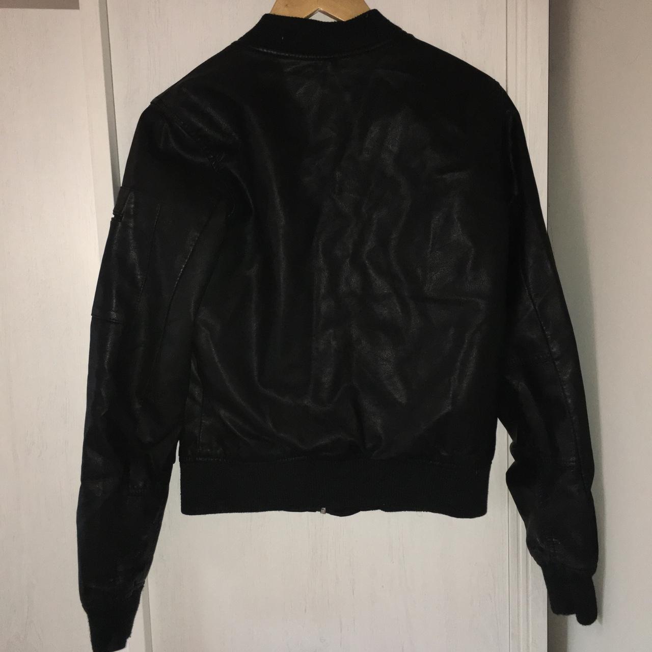 Black leather jacket Ci Sono by Cavalini Medium... - Depop