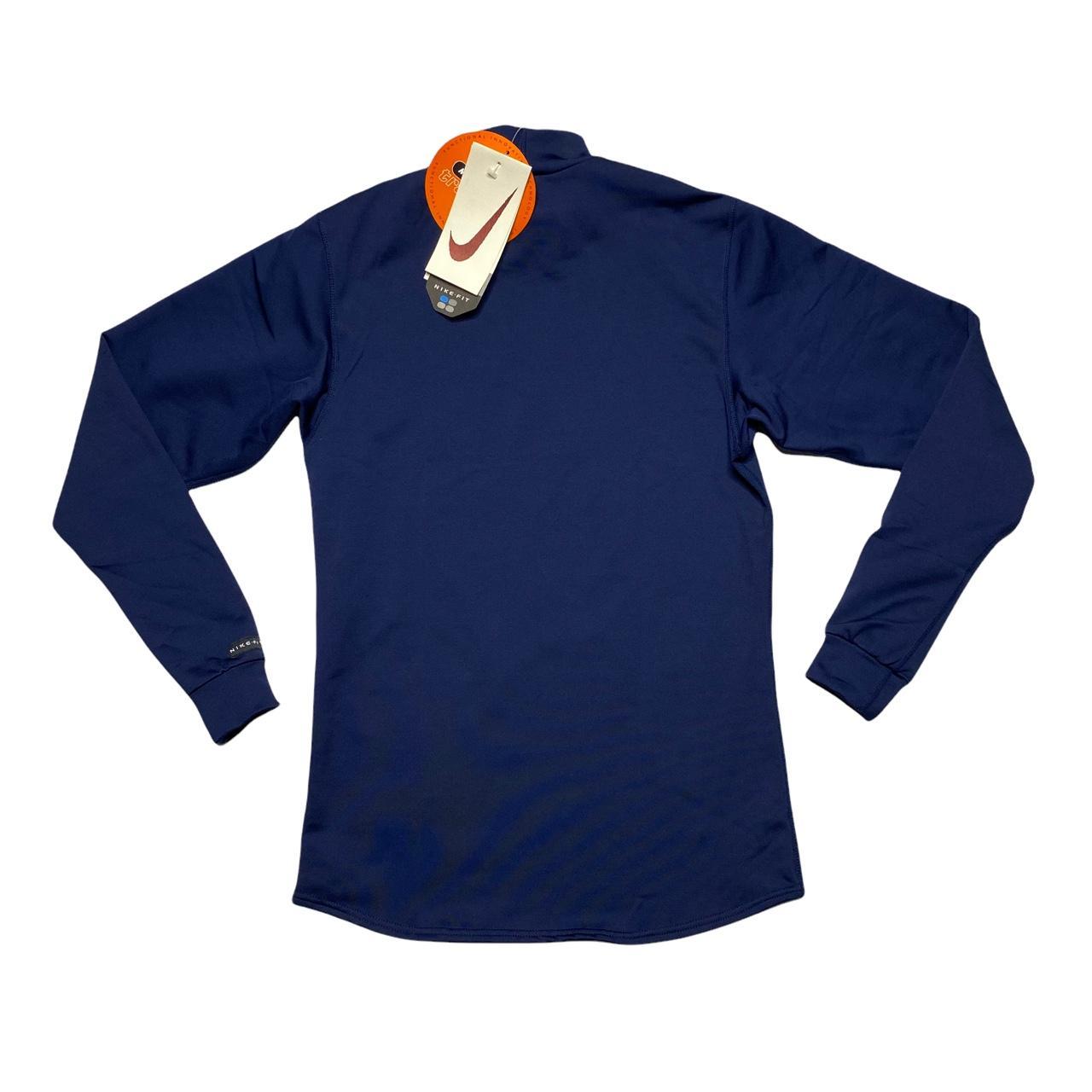 Vintage navy blue 90s Nike Fit roll neck sweatshirt... - Depop