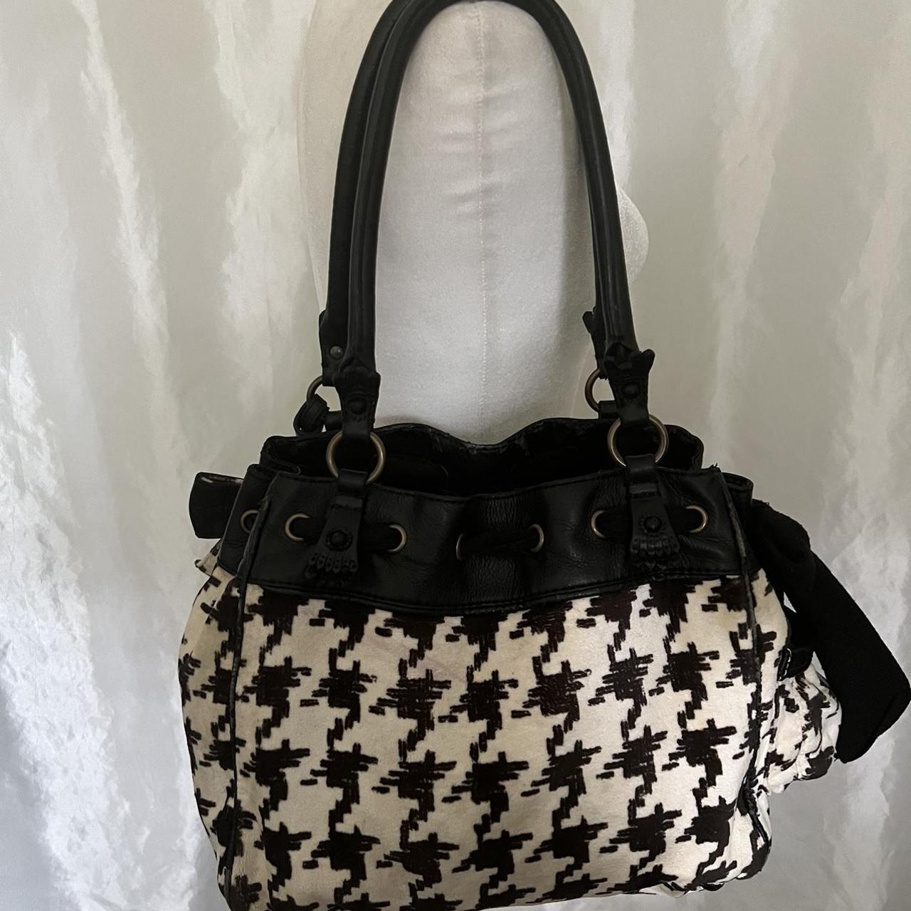 Juicy Couture black and off white houndstooth... - Depop