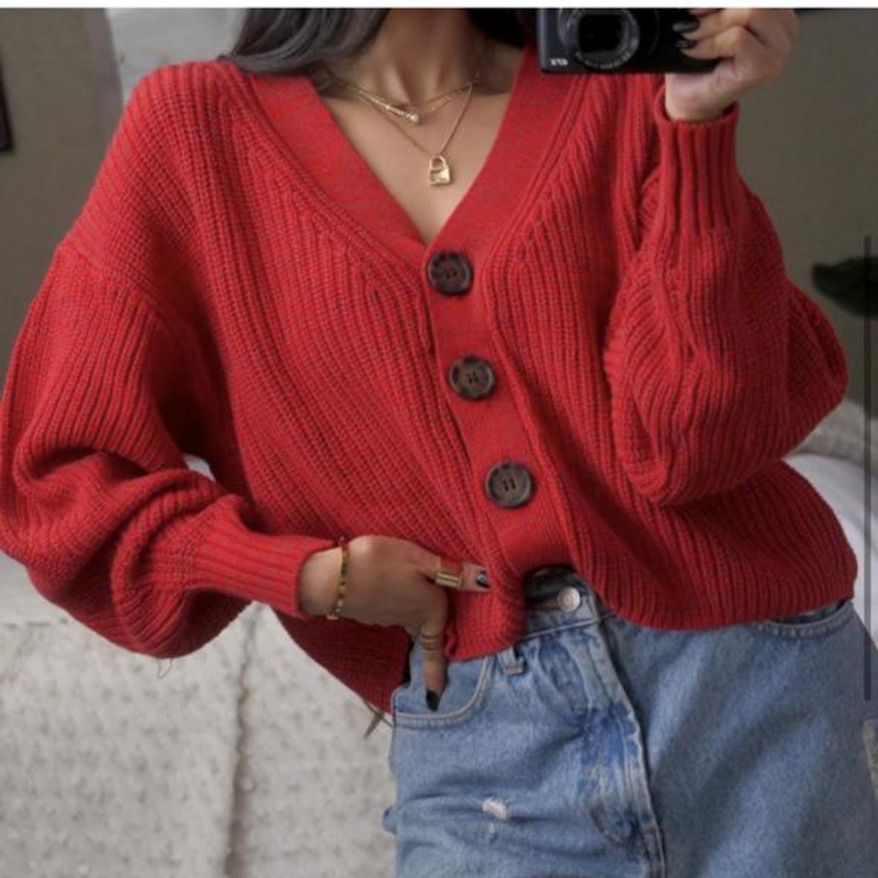 Urban Outfitters Women's Red Cardigan (2)