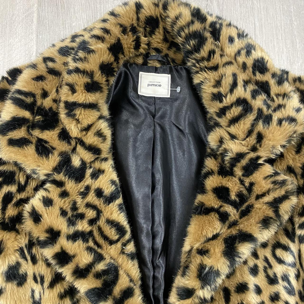 Vintage 2000s Pimkie leopard print fuzzy fur... - Depop