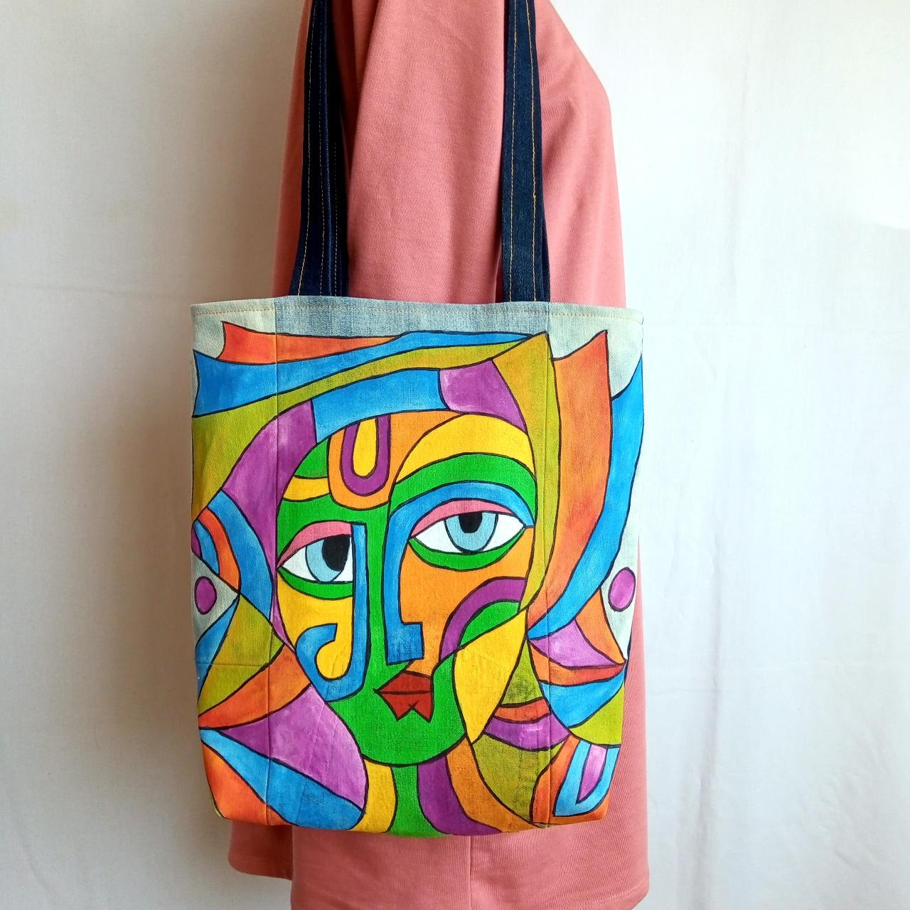 Purple Bloom - Hand Painted Bag – Jen Stone Design