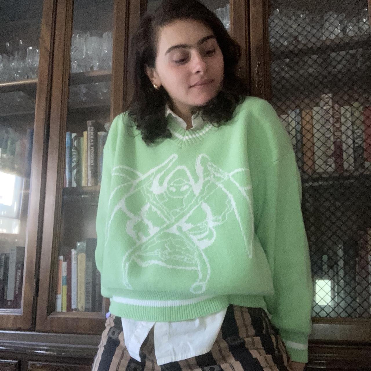 hcw green sweater
