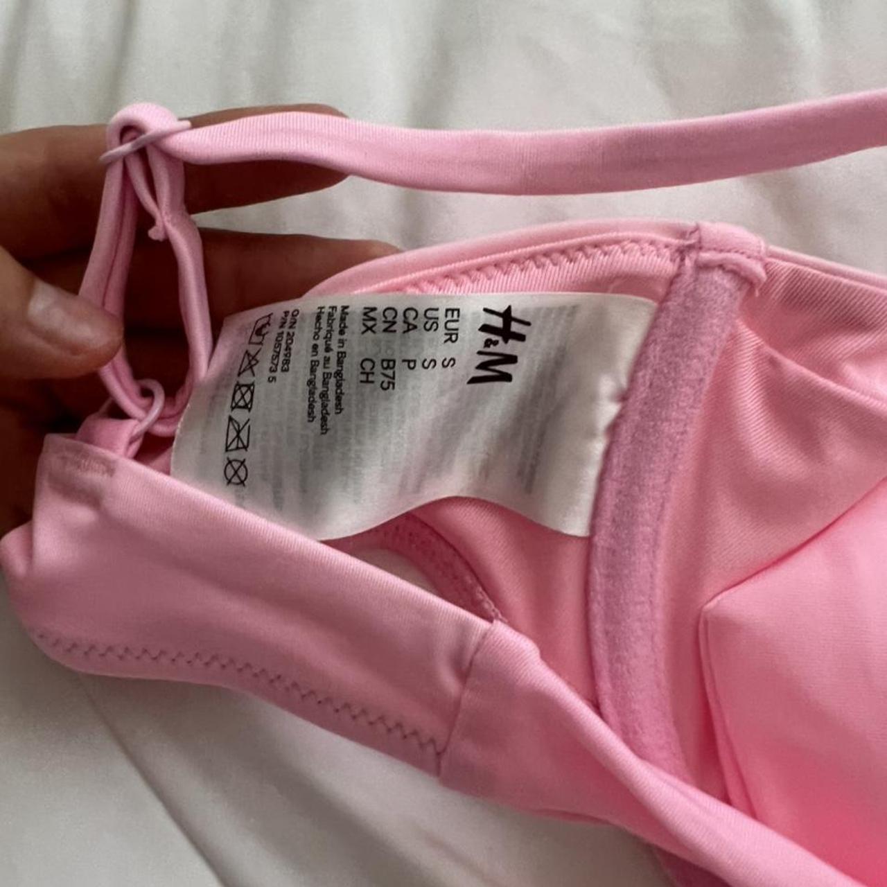 H&M Baby Pink Underwire Bikini Top new without... - Depop