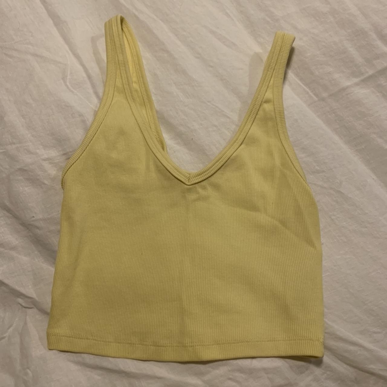 Zara Yellow Top cute v neck / scooped front ! a... - Depop