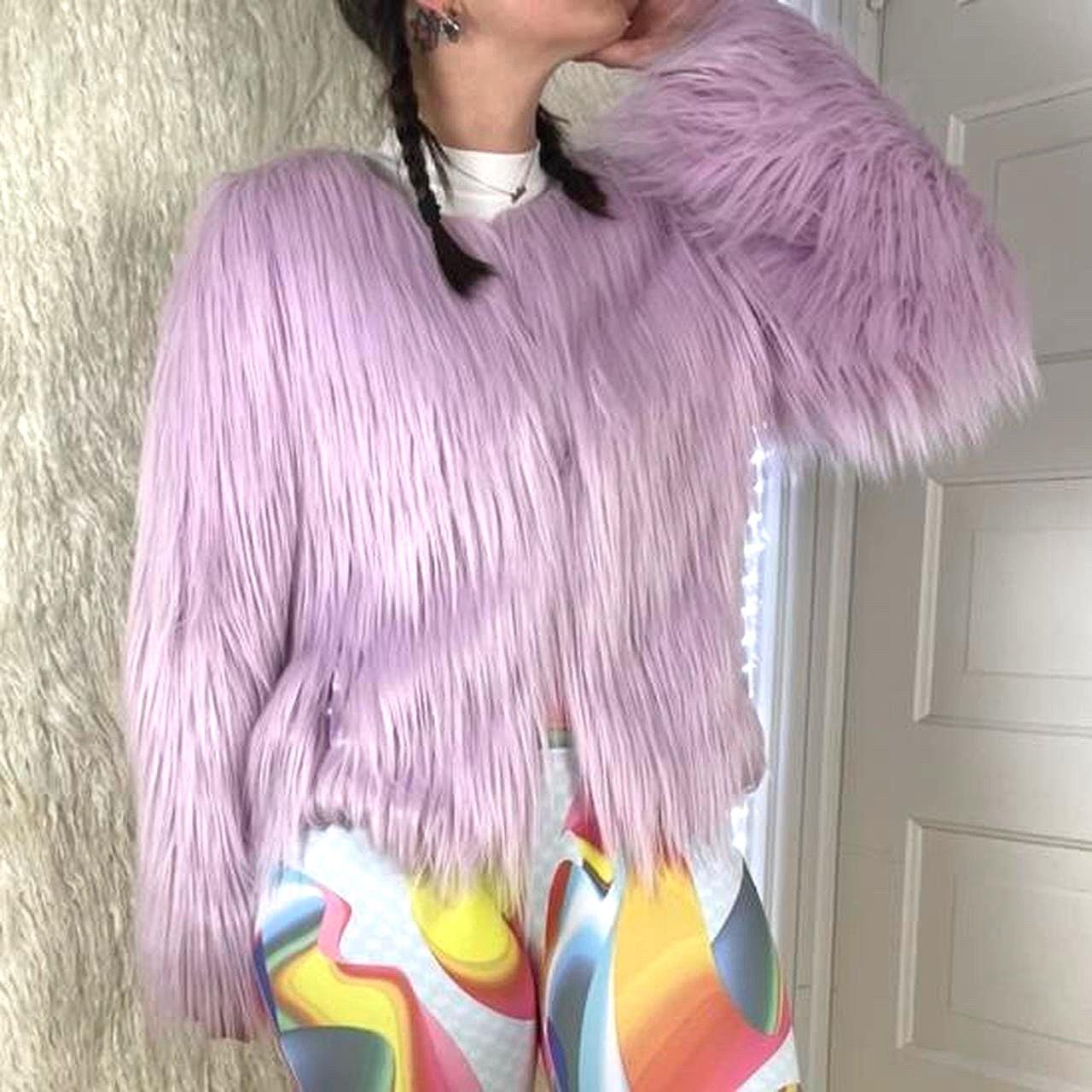 purple shag jacket