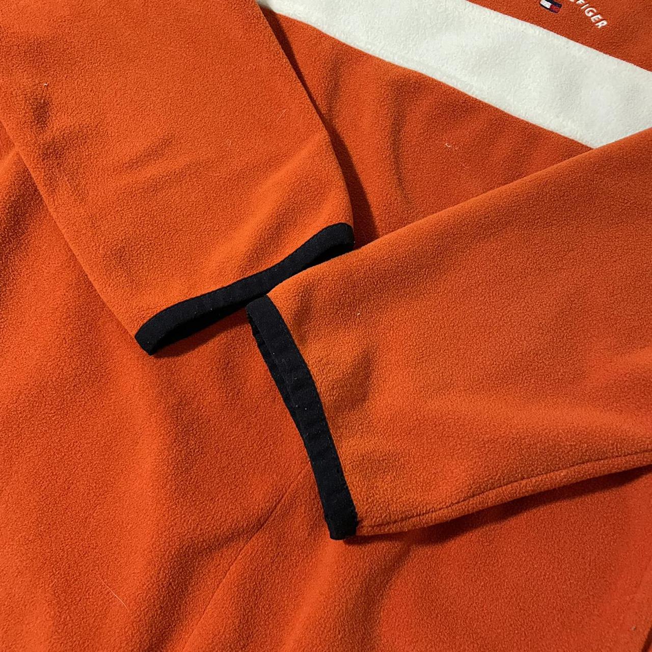 Vintage Tommy Hilfiger Orange spell out fleece... - Depop