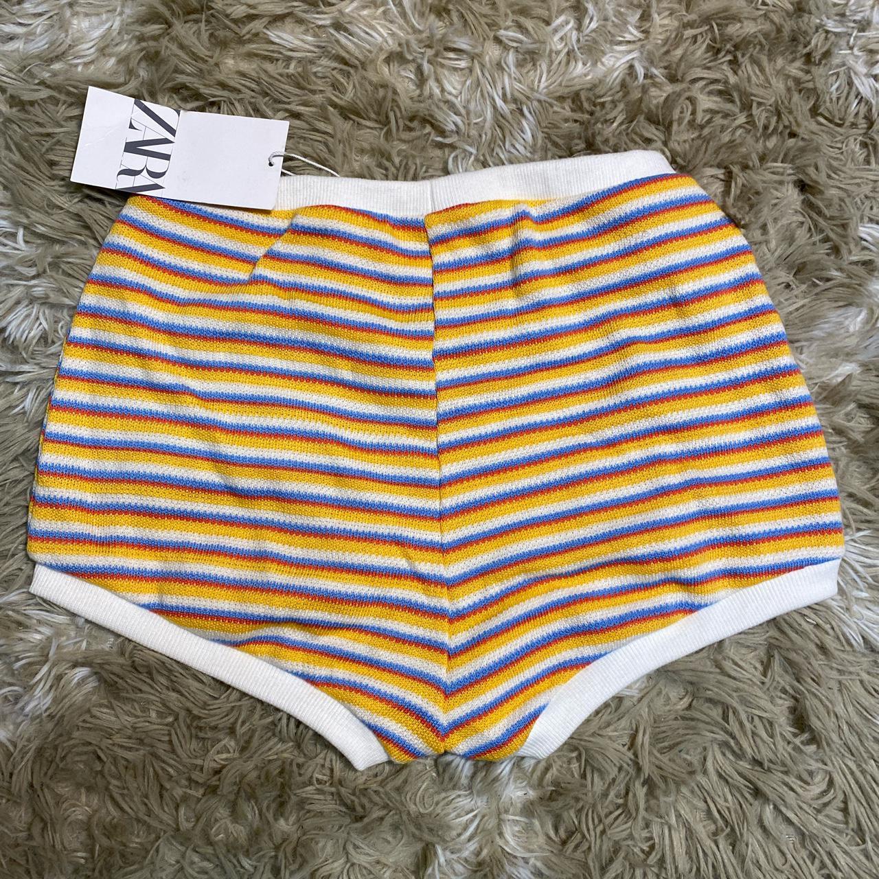 zara striped jacquard shorts