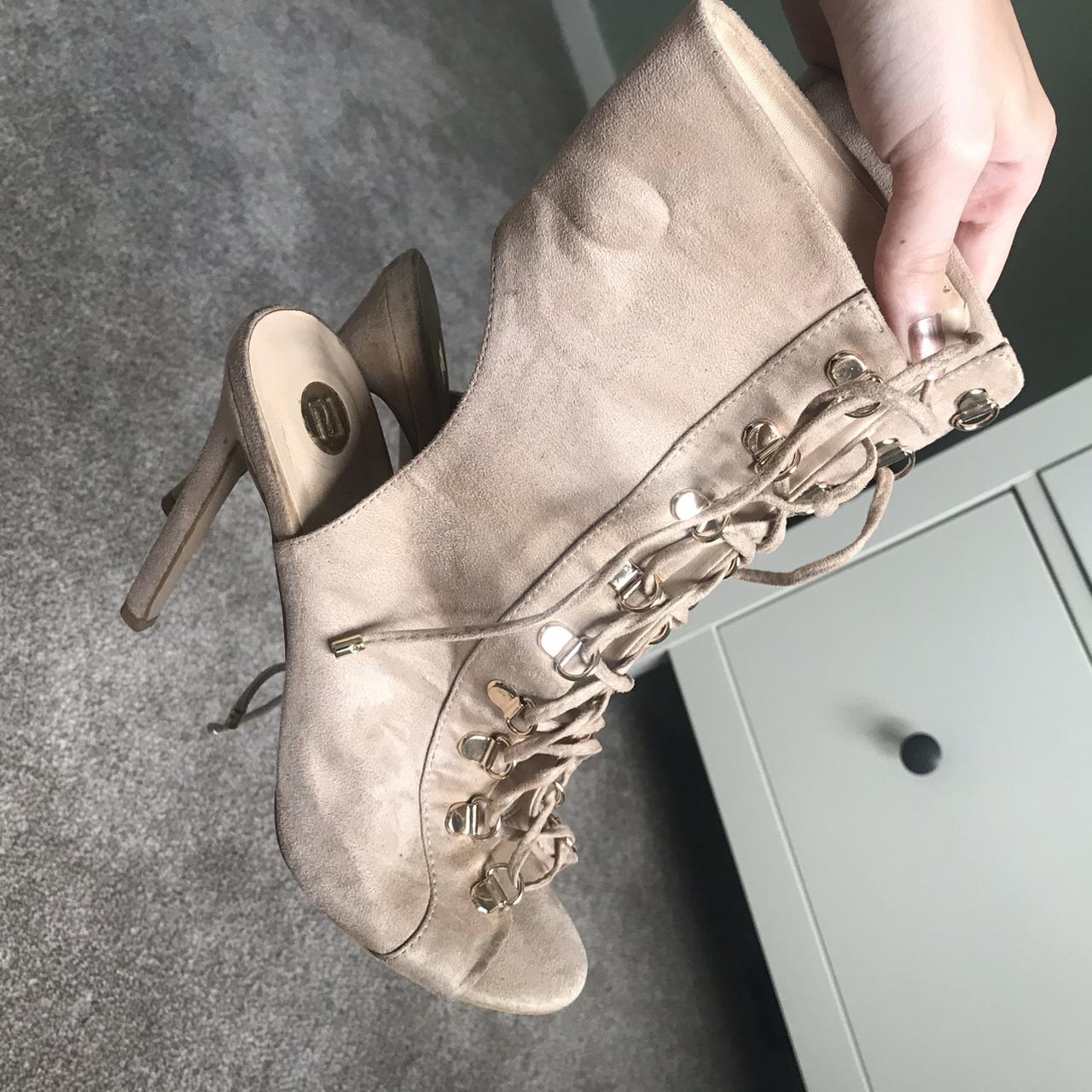 Nude lace up on sale boots