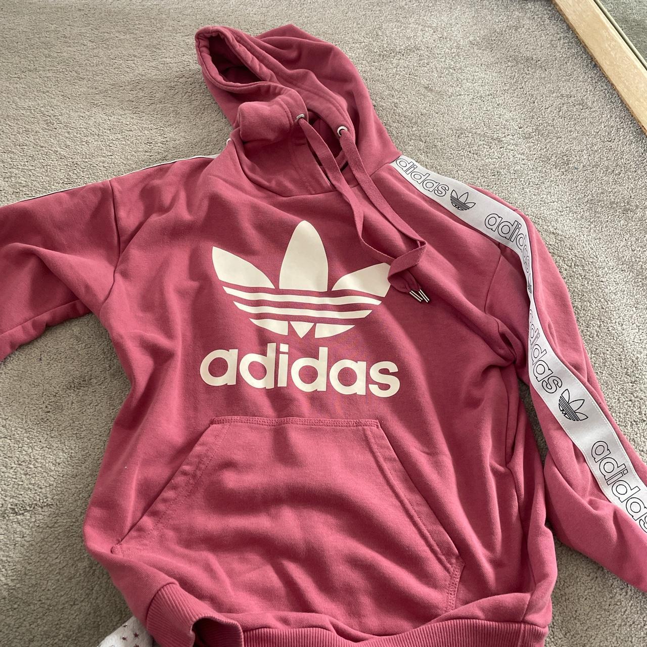 Pink adidas hoodie, in good condition only been worn... - Depop
