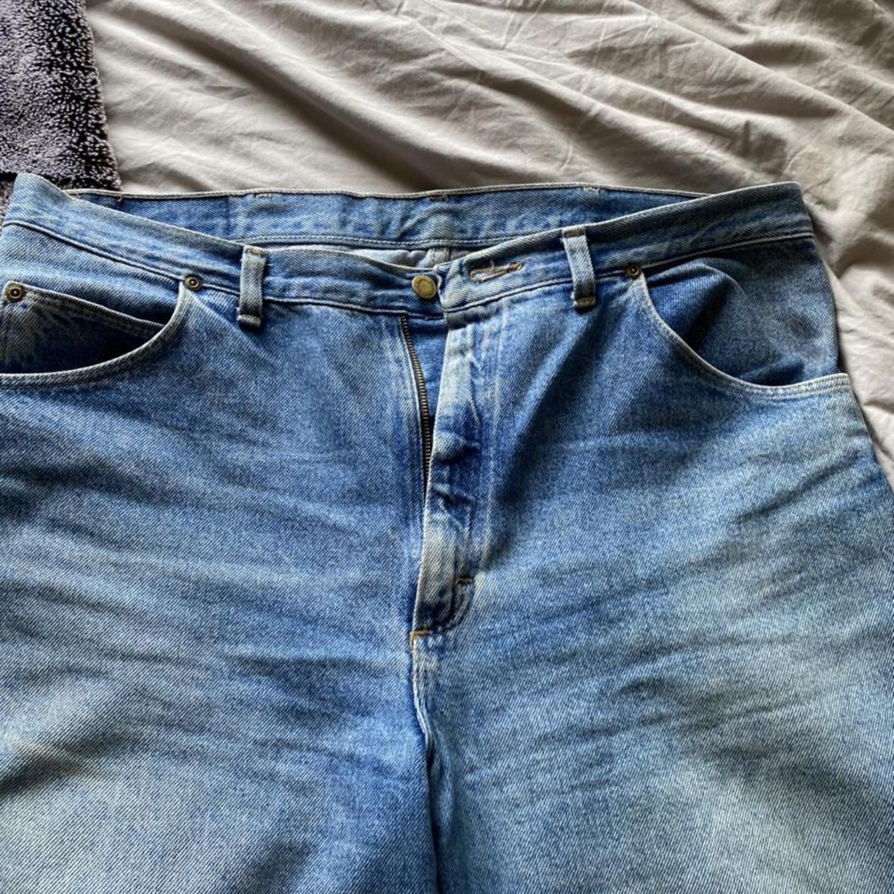 Wrangler blue jeans Baggy straight leg Super soft... - Depop