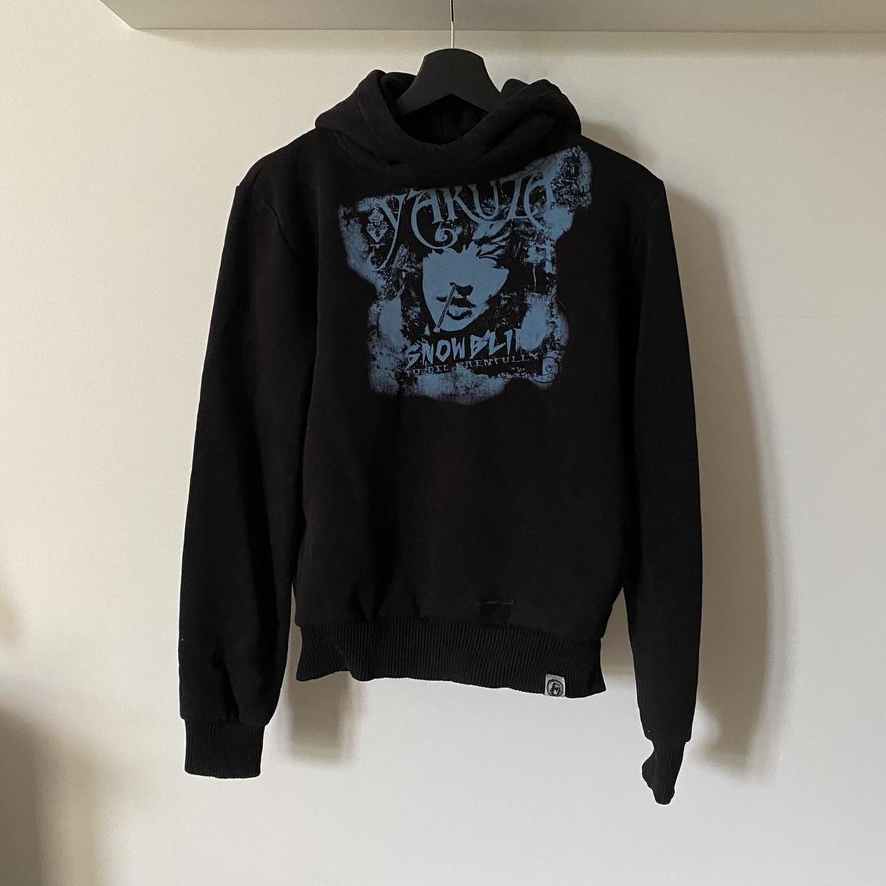 Women's Black and Blue Hoodie | Depop