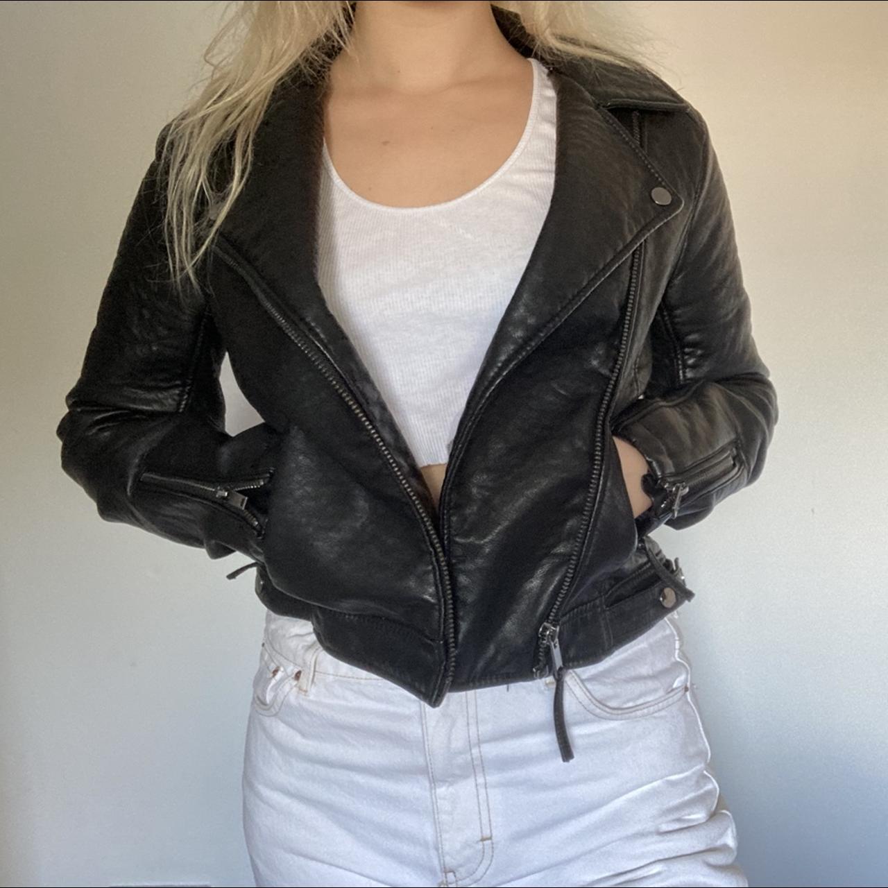 Topshop leather jacket... - Depop