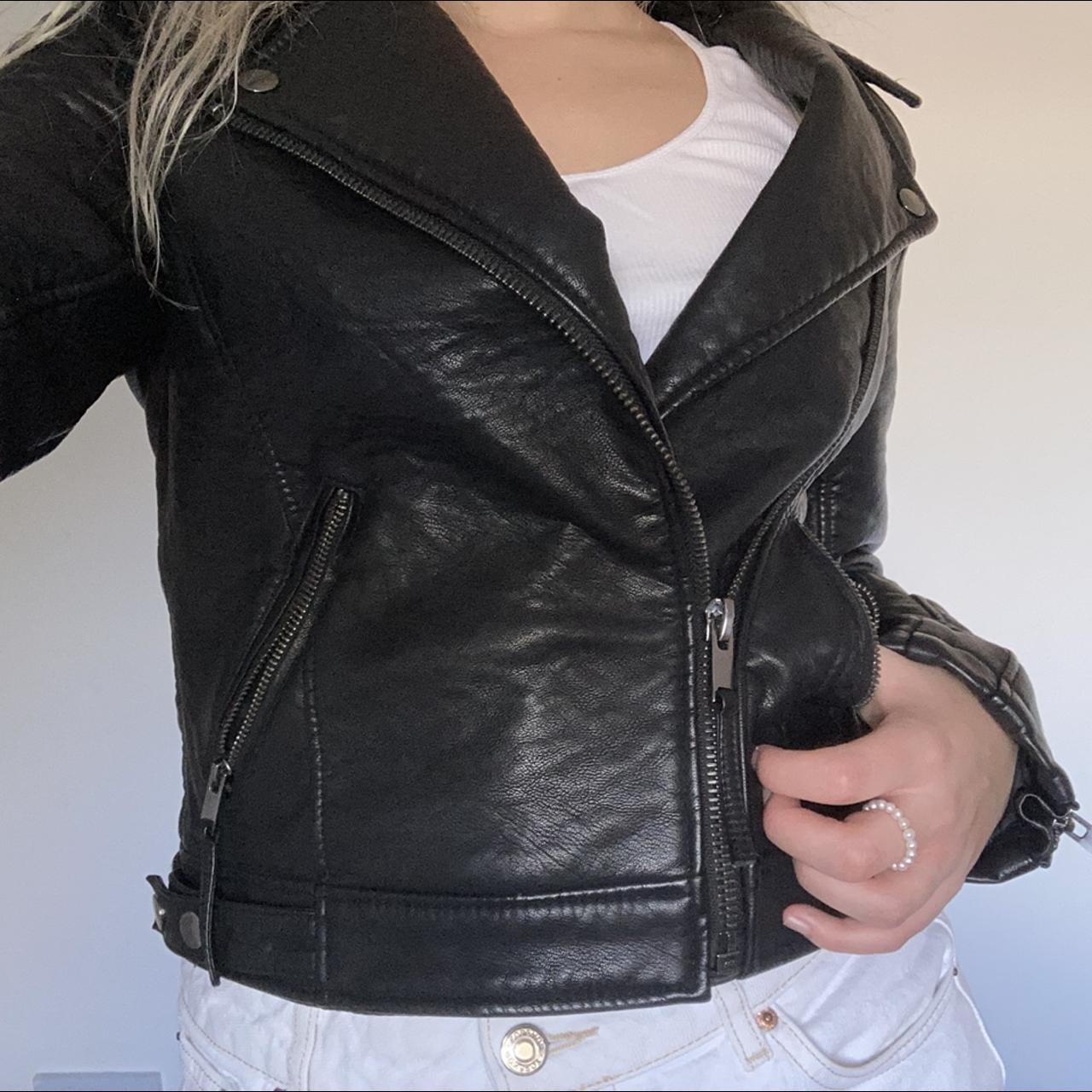 Topshop leather jacket... - Depop