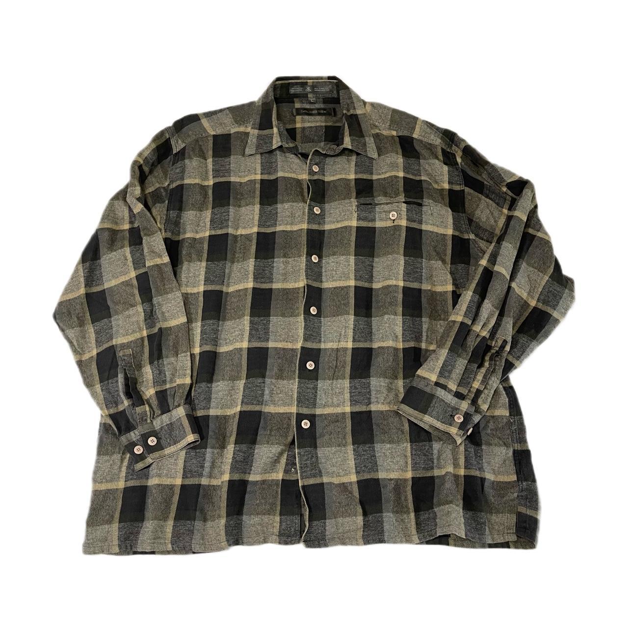 gray/brown toned flannel size mens large p2p:... - Depop