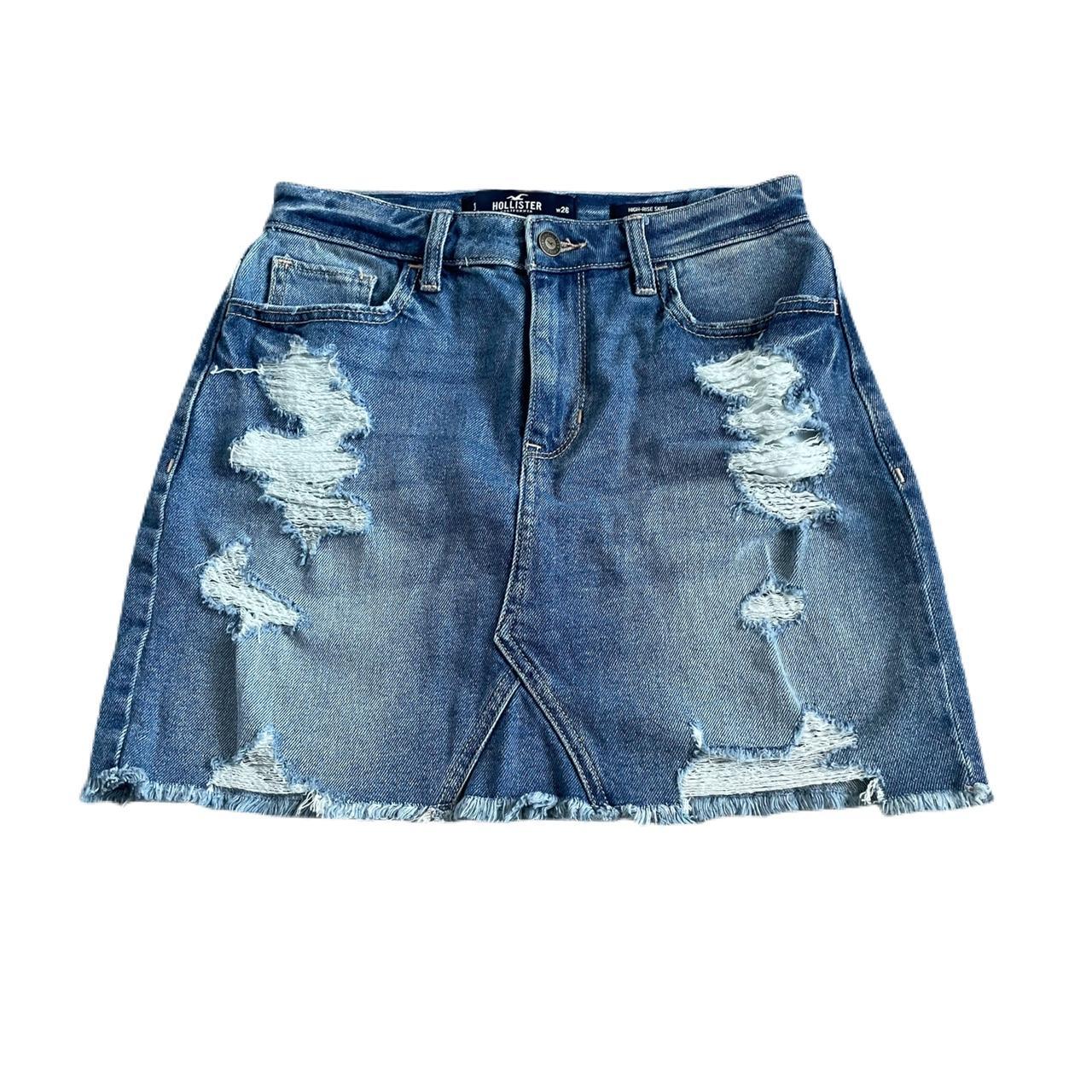 Hollister high best sale rise denim skirt