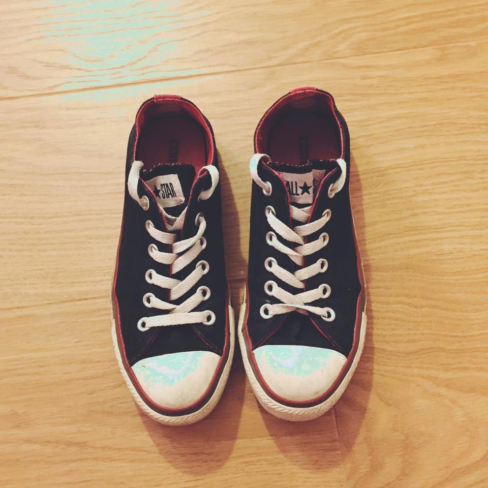 Unique black and red stripe Converse All Star chuck