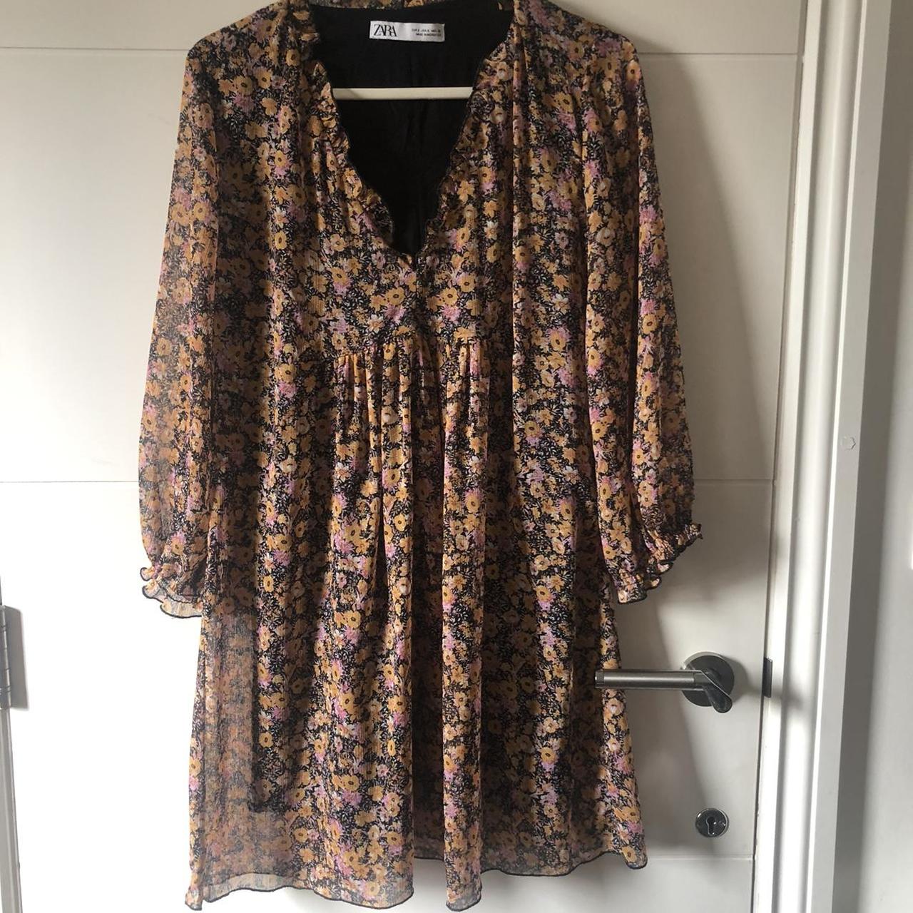 Zara smock/ babydoll dress, really nice floral... - Depop