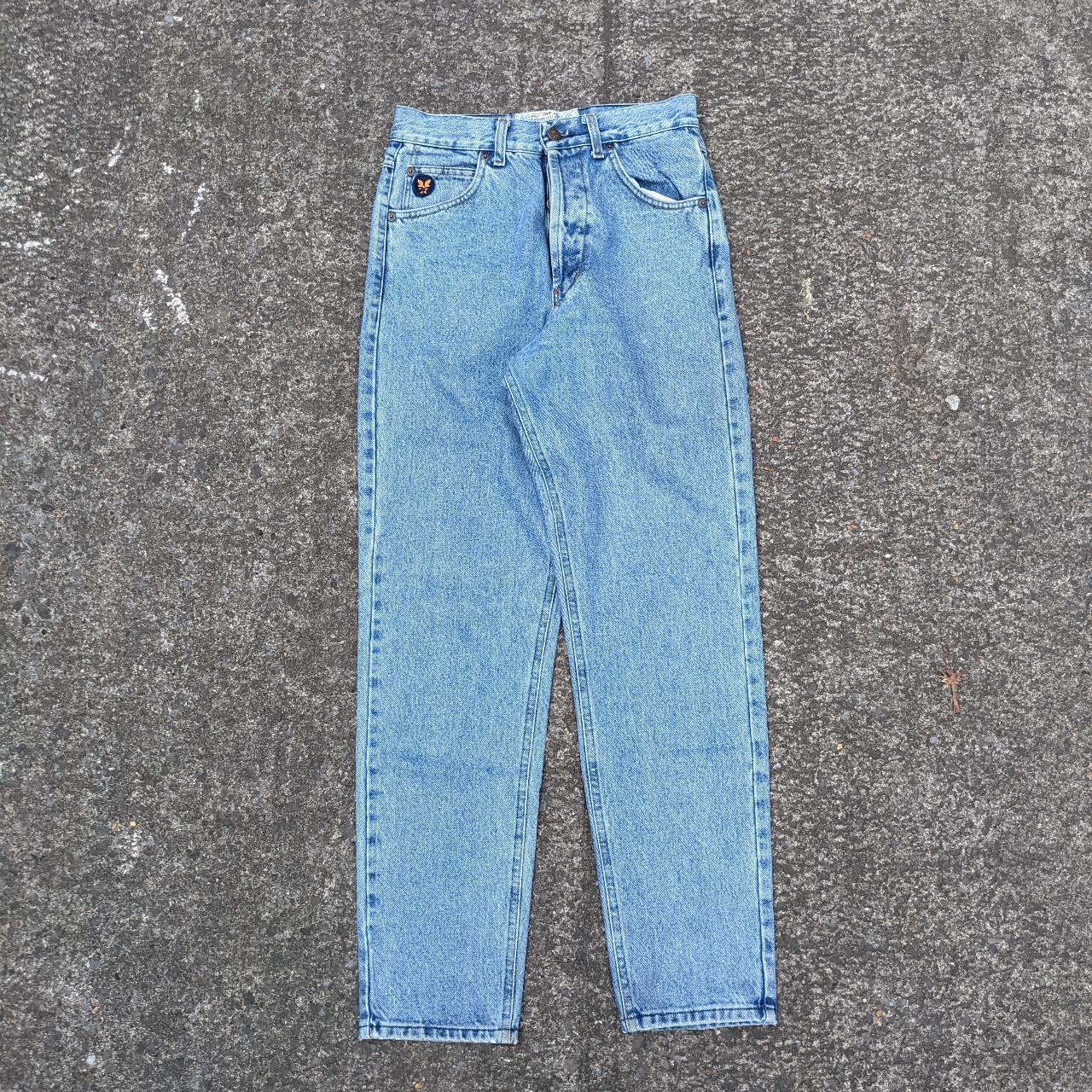 Vintage 80s avirex high waisted denim jeans in... - Depop