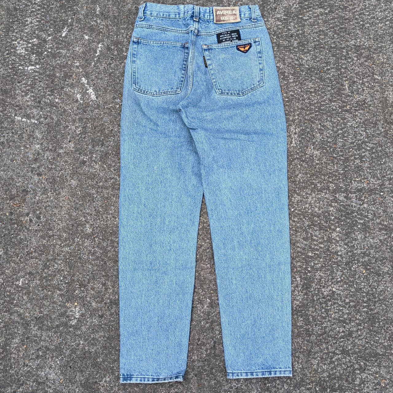 Vintage 80s avirex high waisted denim jeans in... - Depop