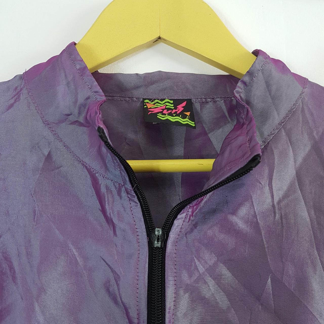 Vintage 90s SURF STYLE Pullover Windbreaker Jacket Iridescent 