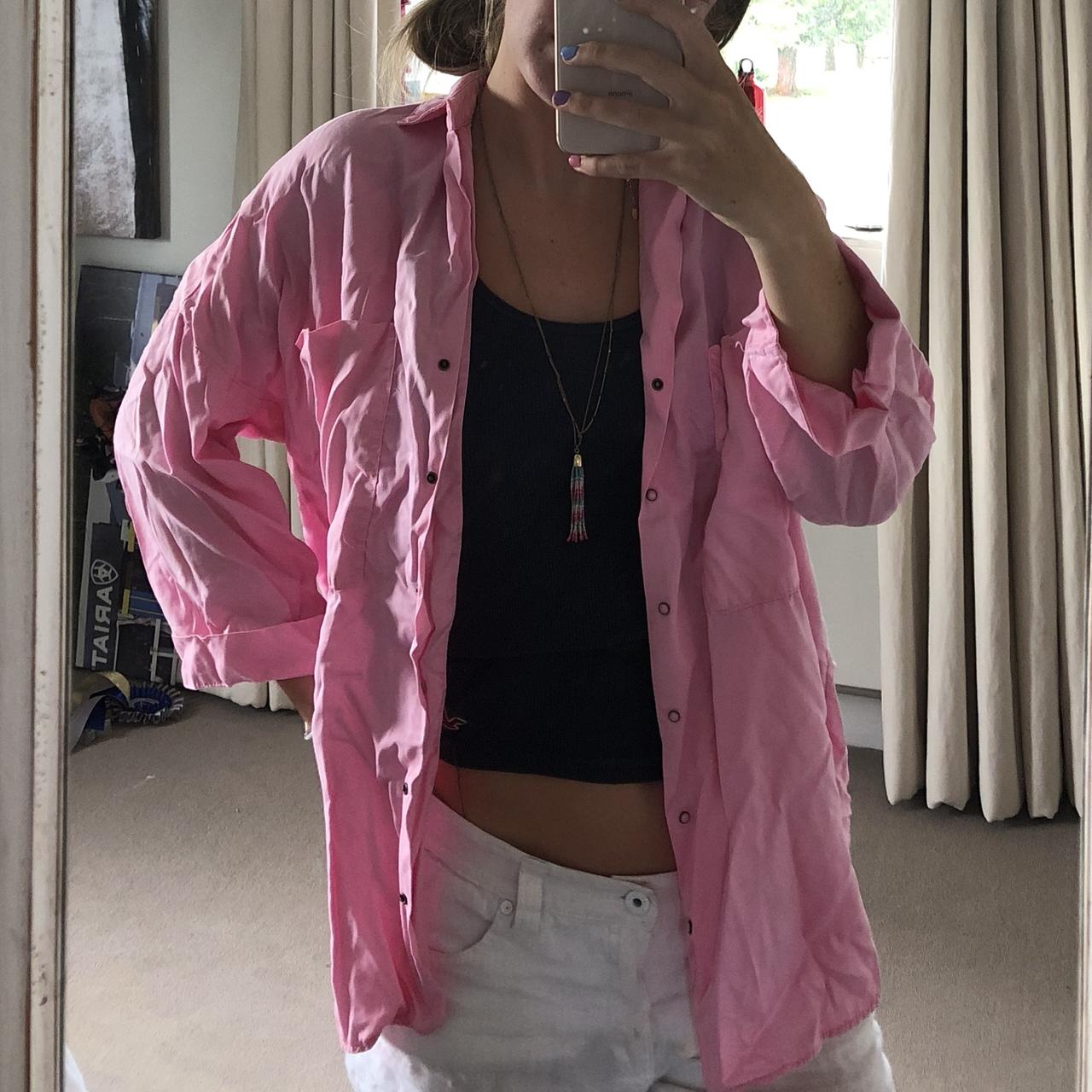 pink oversized shirt zara