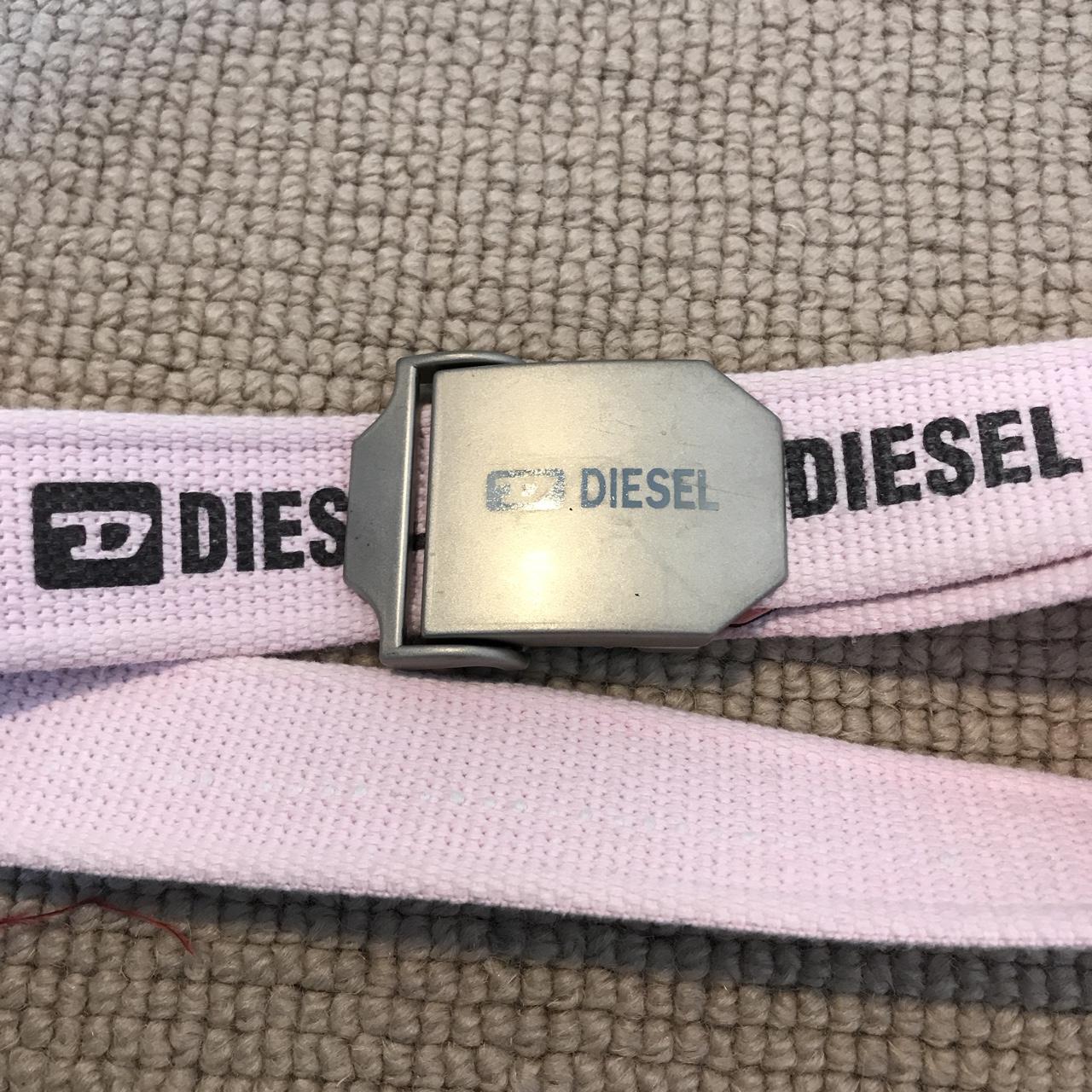 Sickest pale pink Diesel belt with logo spell out in | Depop