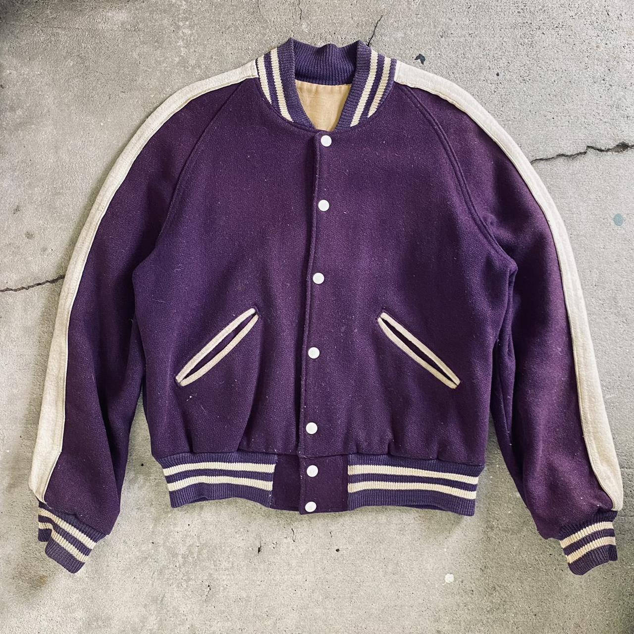 Vintage Varsity Jacket Tight fit Made out of... - Depop