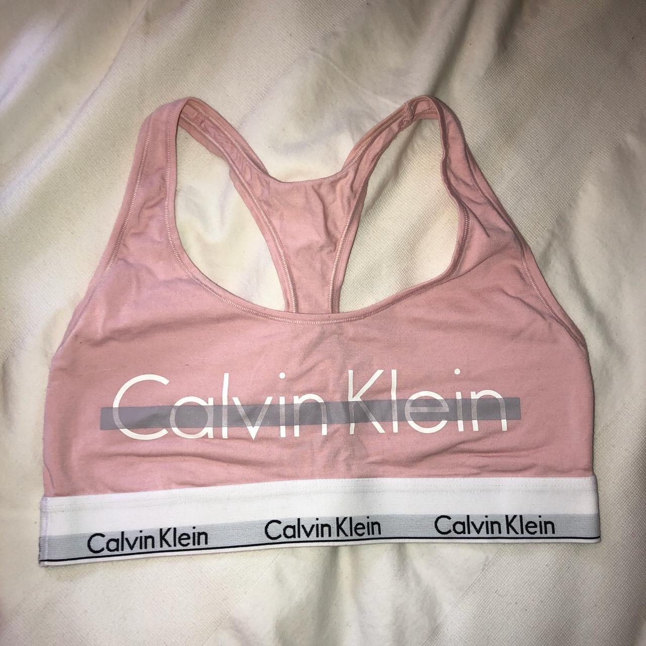 Calvin Klein Grey Bra Bralette Size Medium WITHOUT - Depop