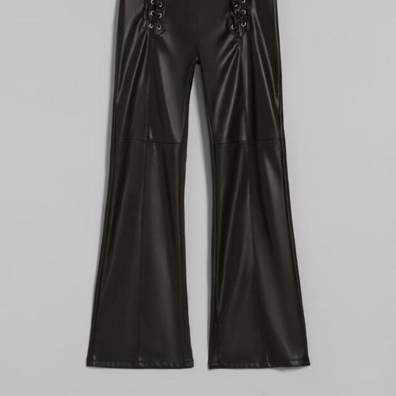 bershka faux leather flared trousers - OFF-60% >Free Delivery