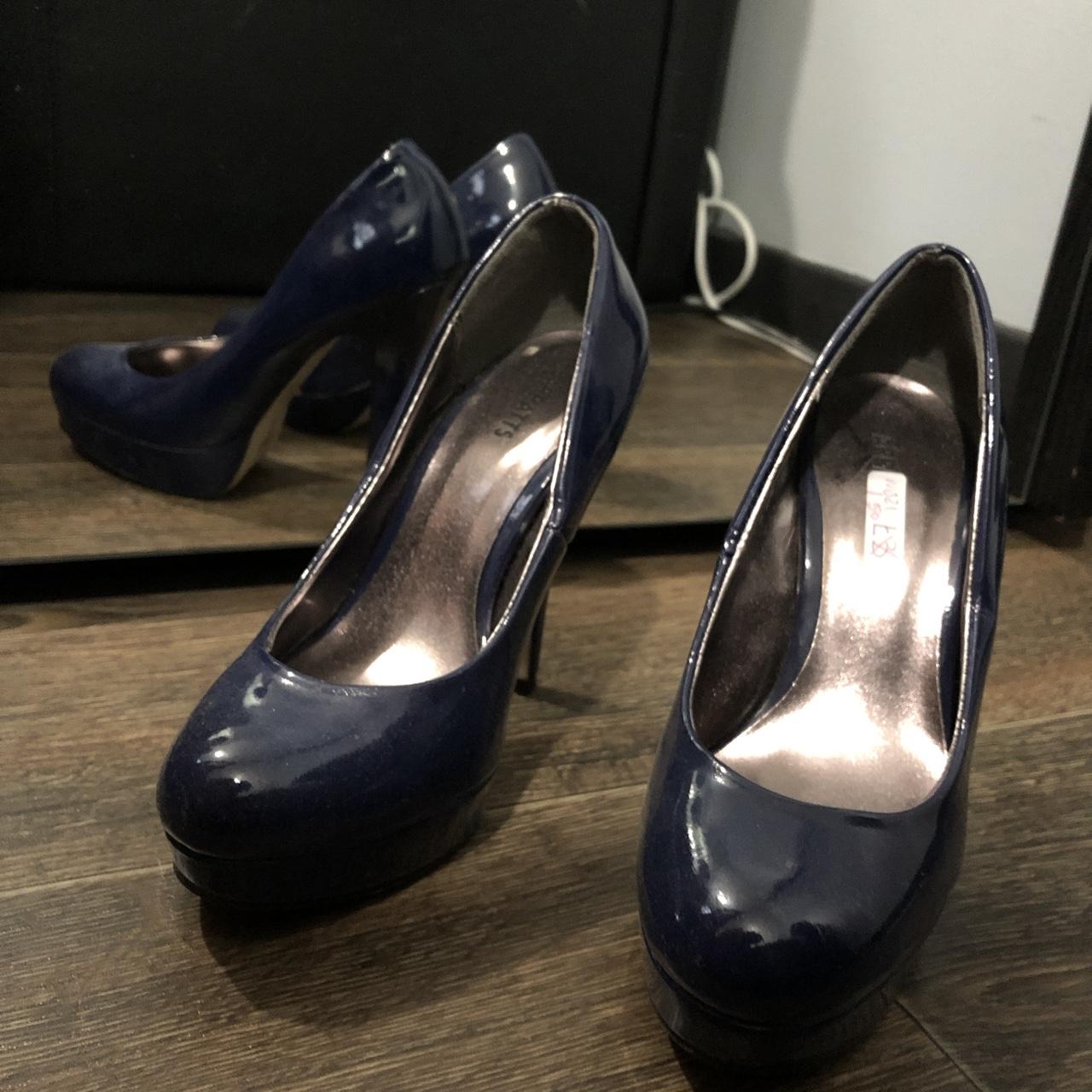 Blue heels from the charity shop Message me for... - Depop