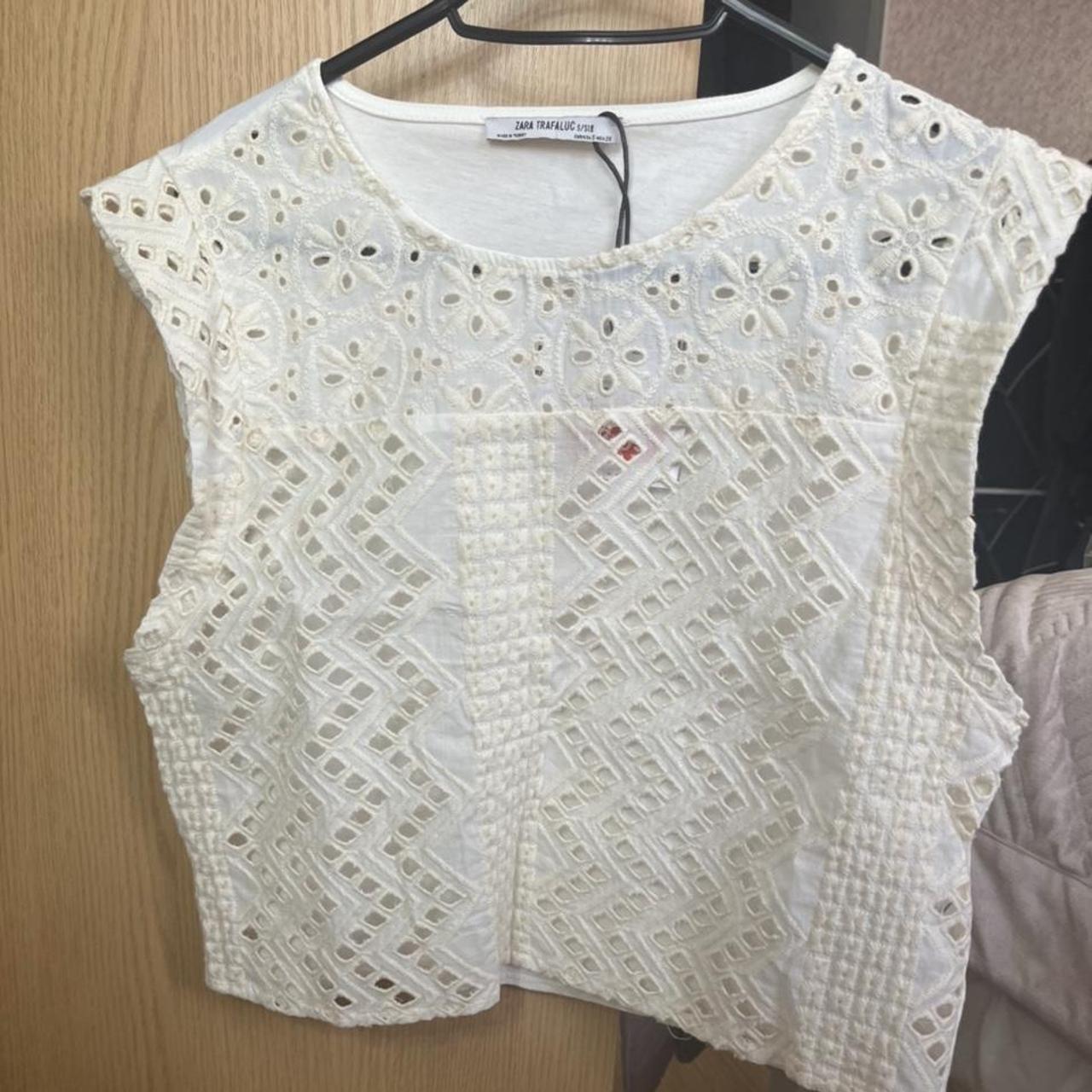 Womens Zara Crotchet Top Size Small Brand New With - Depop