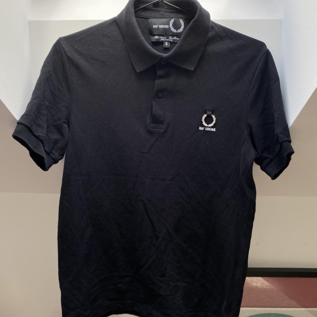 RARE Raf Simons X Fred Perry black polo t shirt. Depop