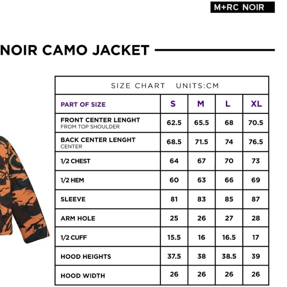 M+RC NOIR EAST ORANGE CAMO WINTER JACKET Zipper... - Depop