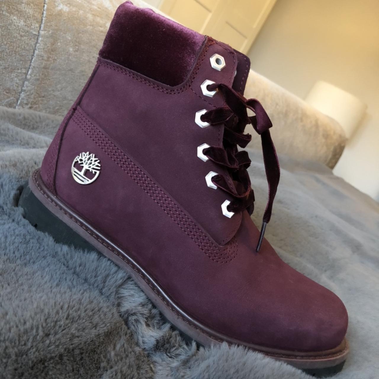 Purple cheap velvet timberlands