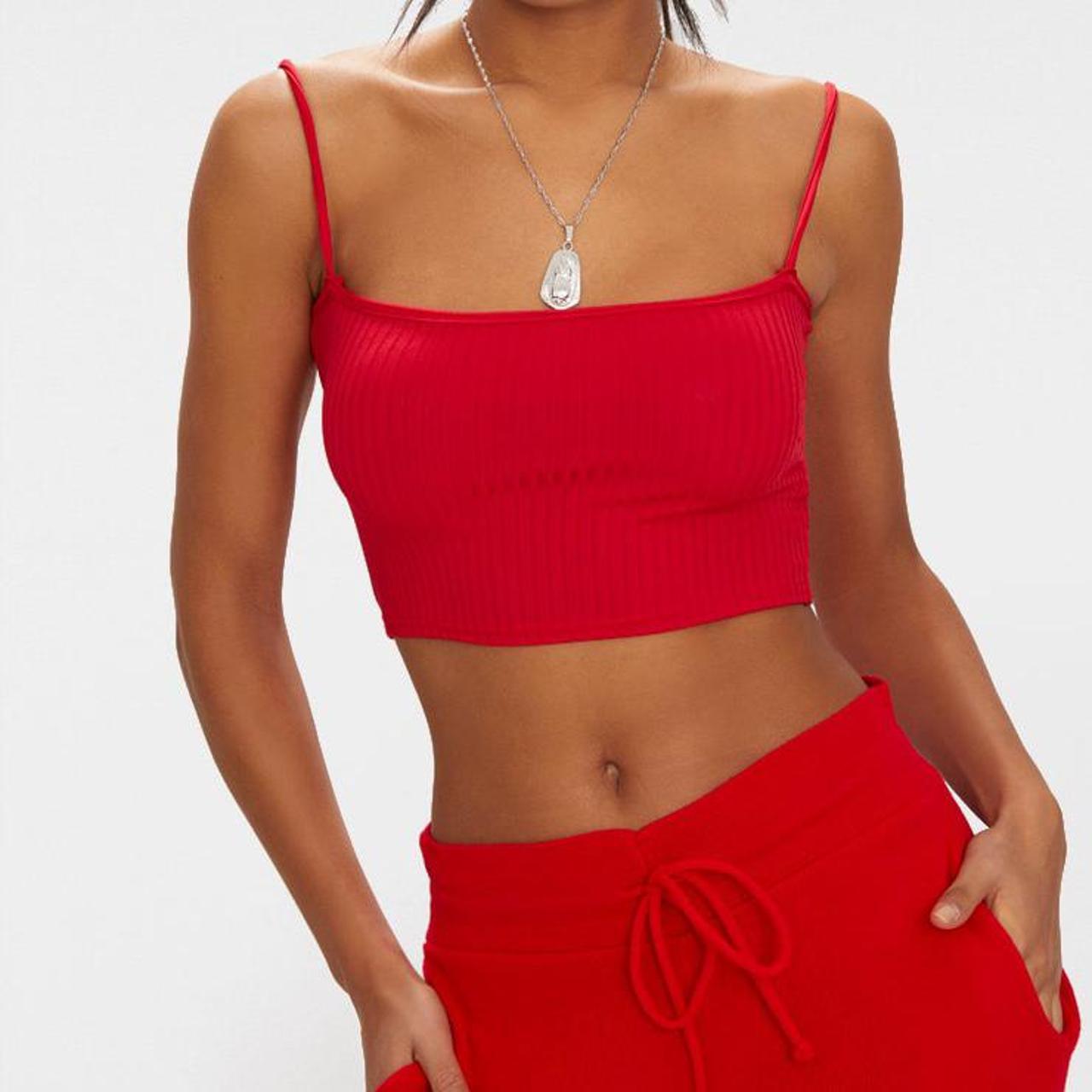Product Image 1 - Red ribbed bandeau crop top
PLT
Size