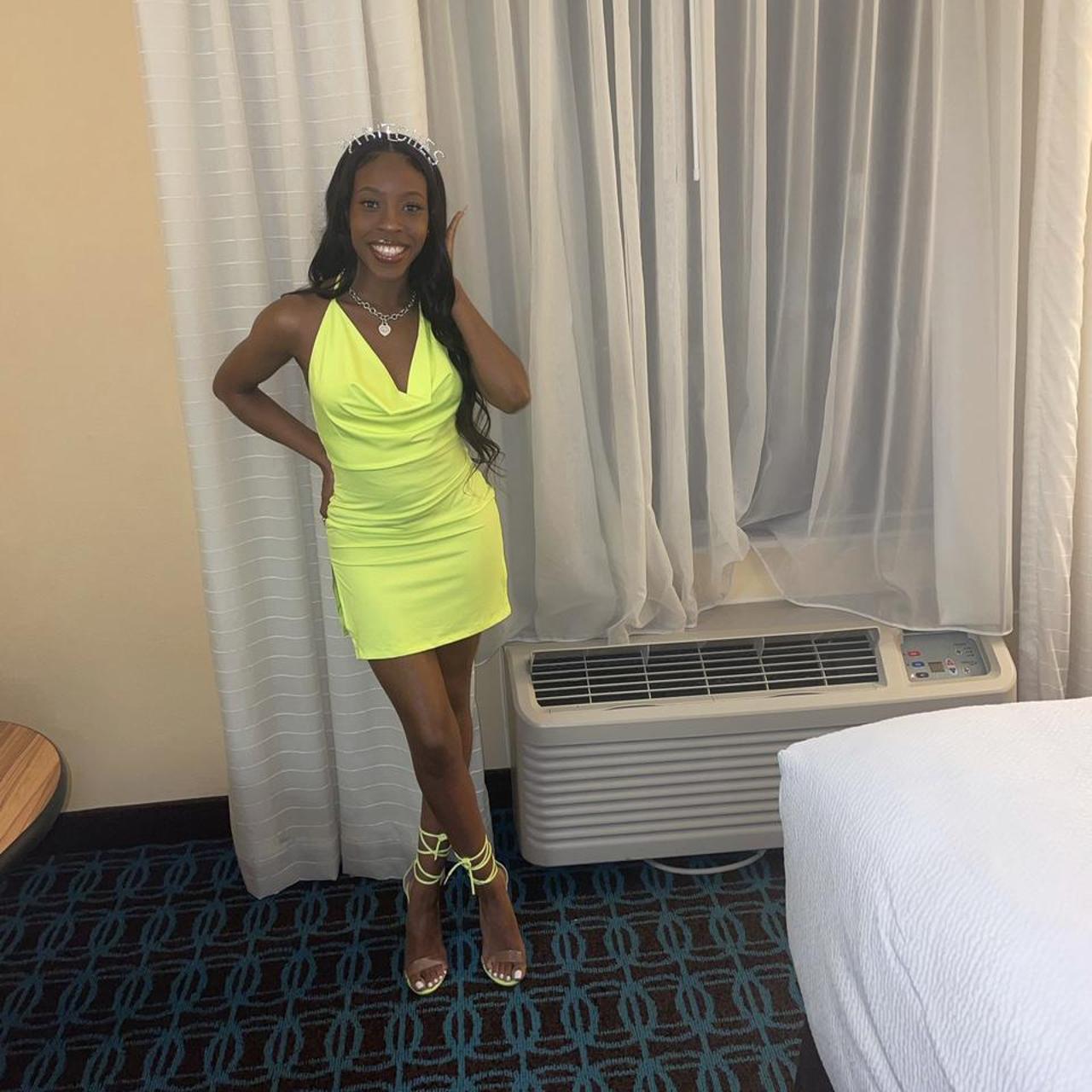 Fashion nova clearance neon yellow dress