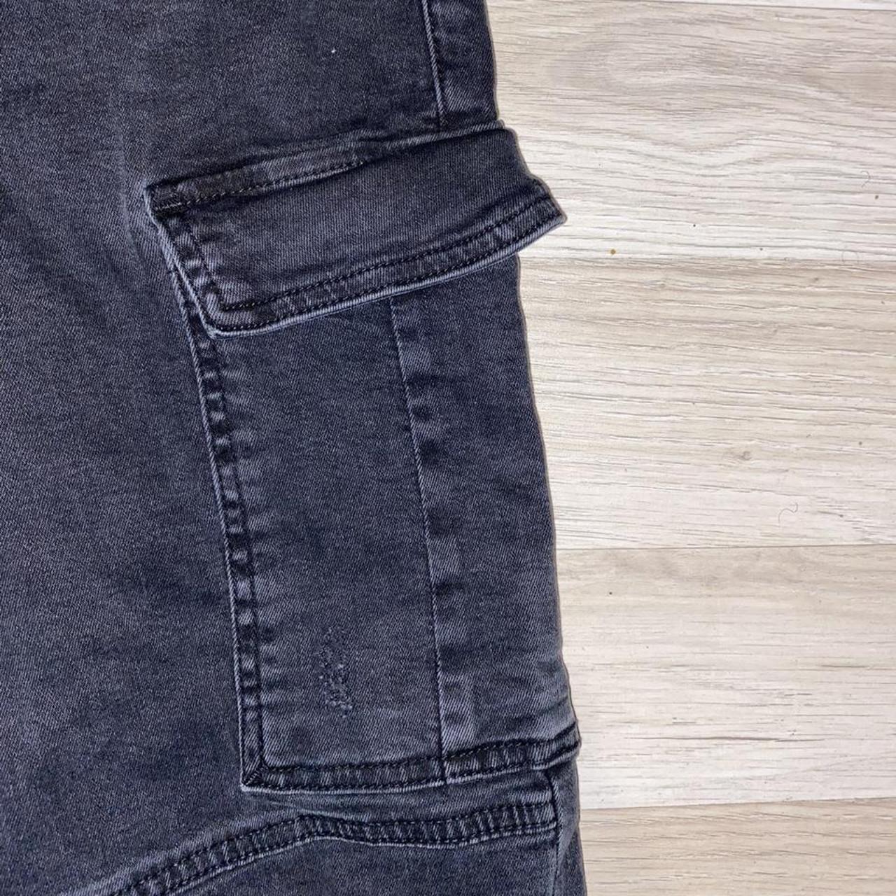 Mens Zara cargo biker jeans | Dark grey | Size 34... - Depop
