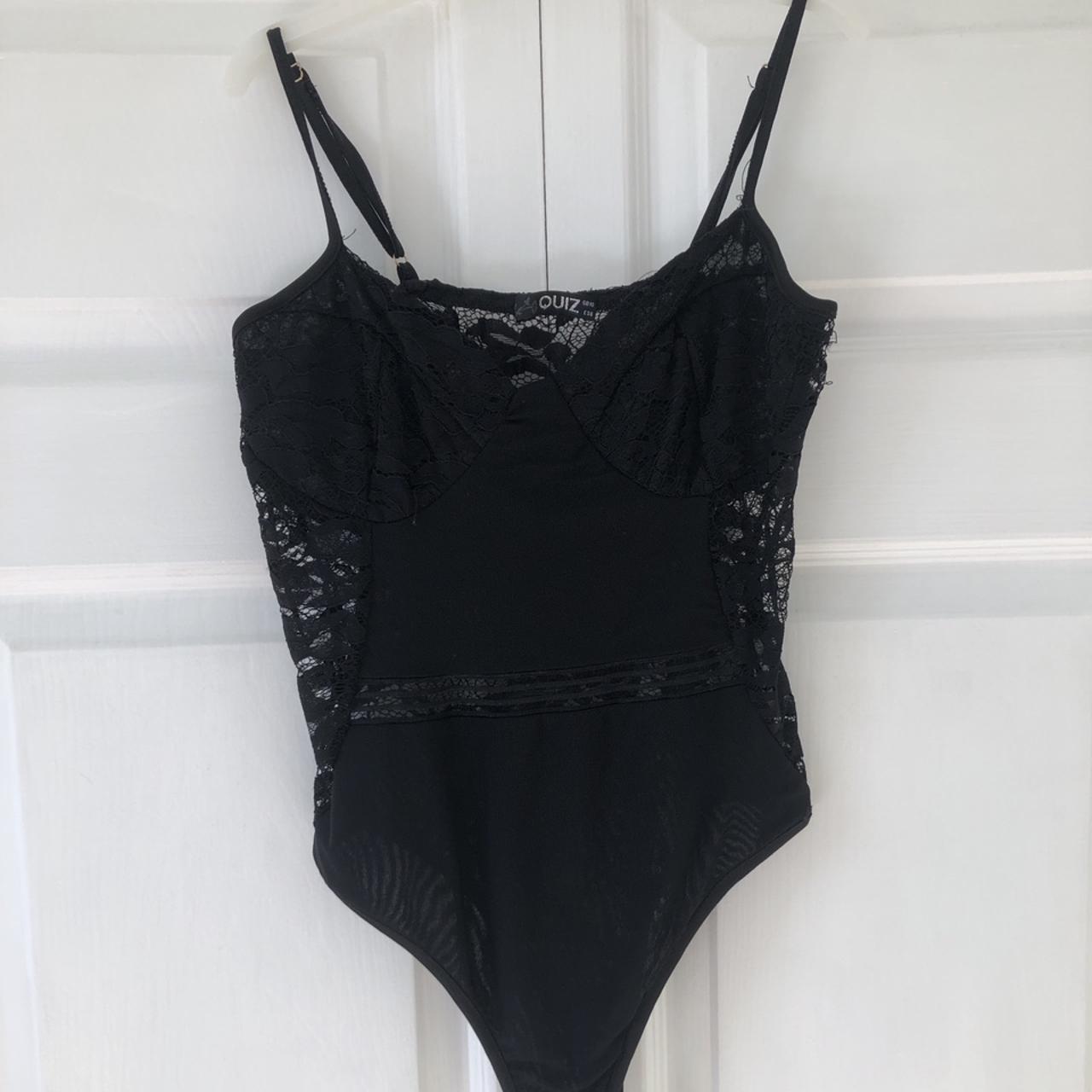 quiz black lace bodysuit