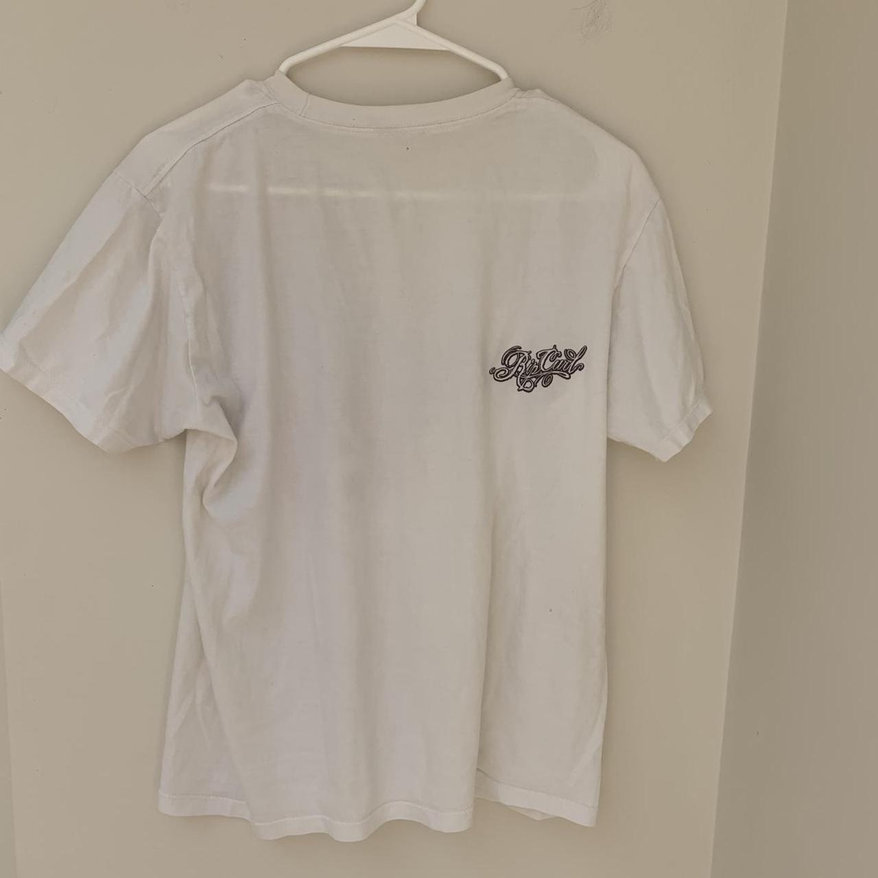 Vintage rip curl white T-shirt with fire design on... - Depop