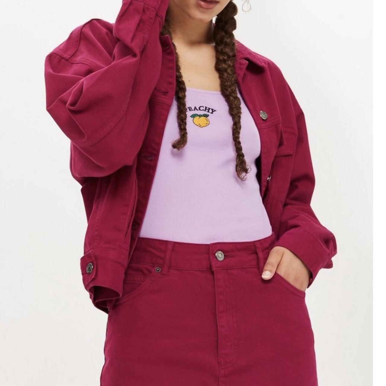 Topshop raspberry sale denim jacket