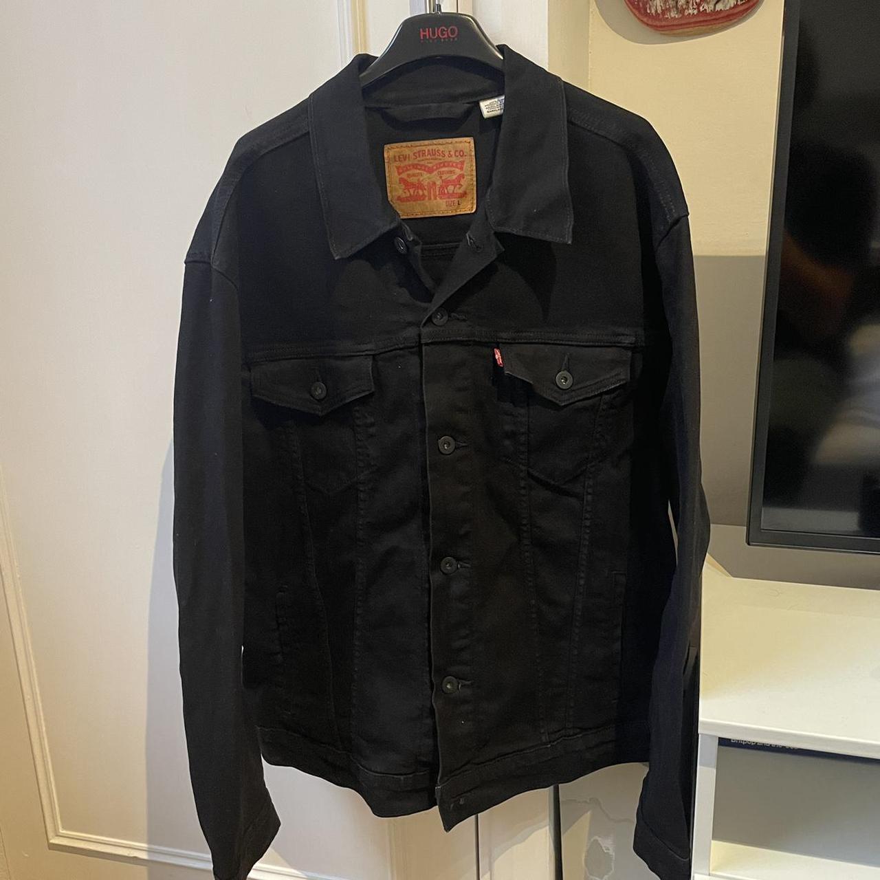 levis vintage black denim jacket