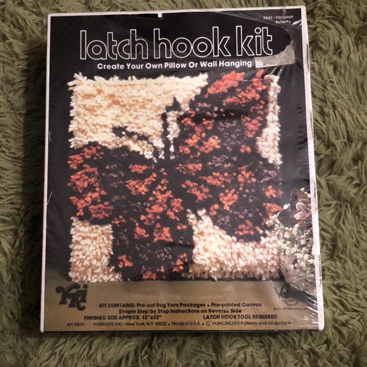 vintage 70s DIY latch hook kit 🧶 new in box! box... - Depop