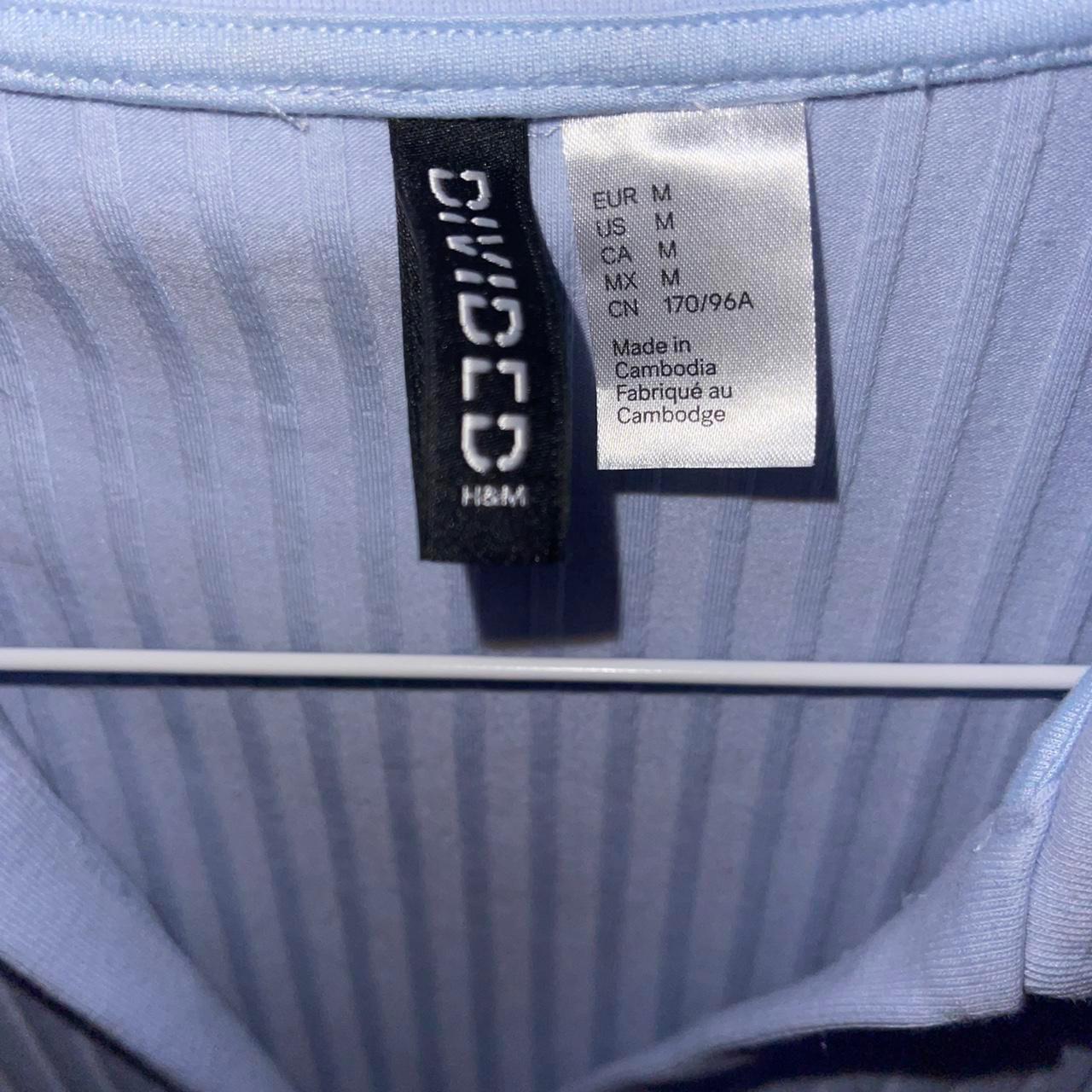 H&M baby blue ribbed dress Size medium Depop