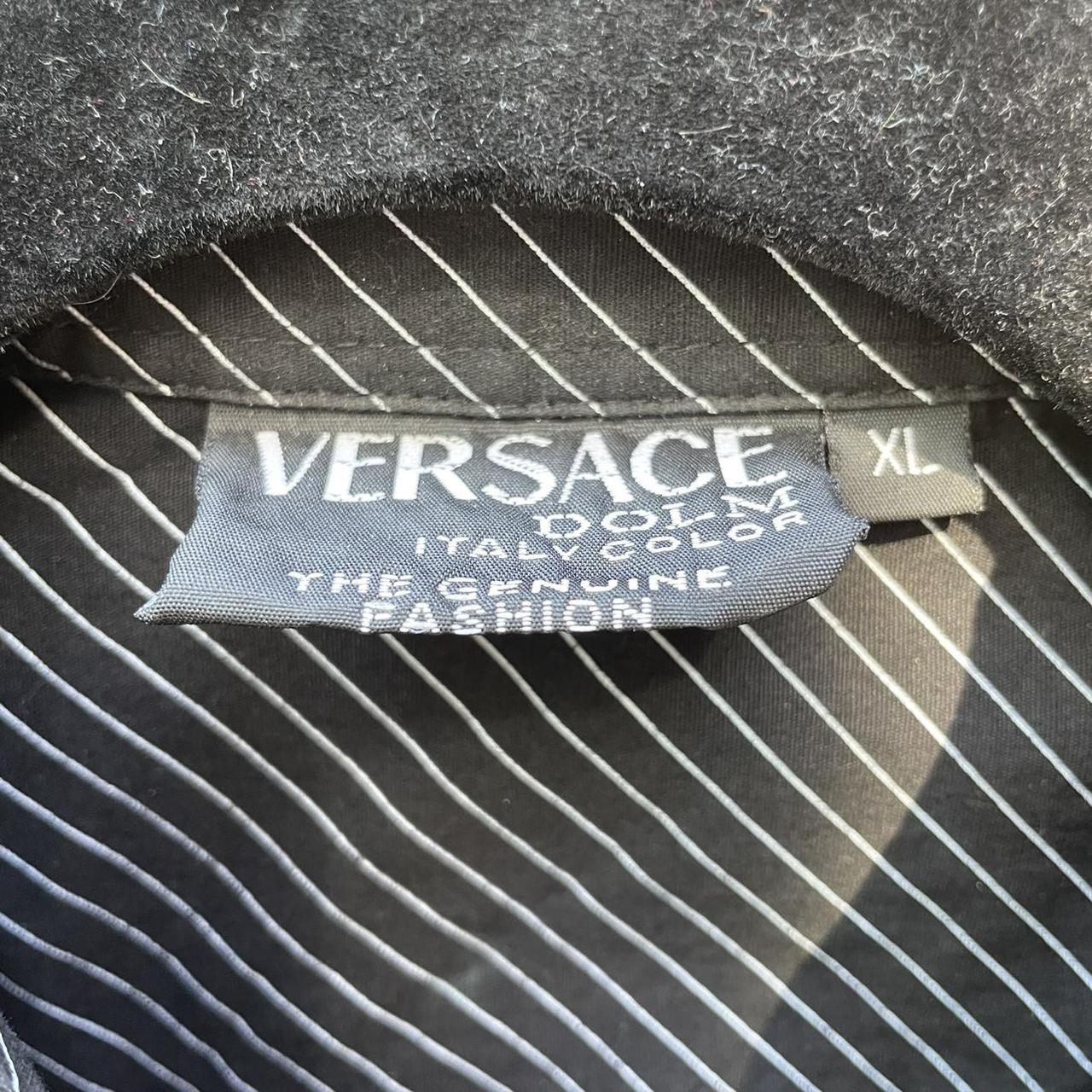 Versace Dolm Stripped Button Down Shirt with Medusa... - Depop