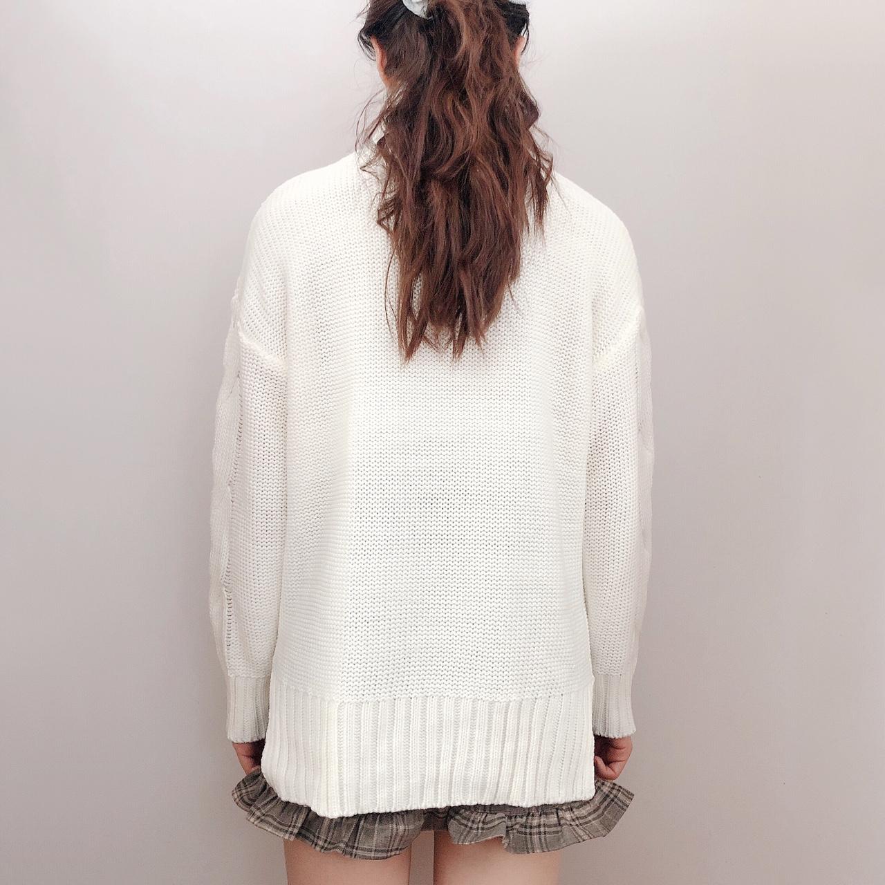 Turtle Neck Chunky Cable Knit Sweater In White Depop