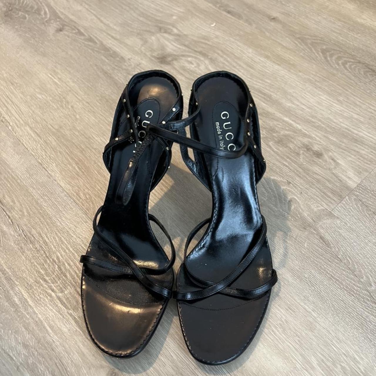 authentic gucci heels size 38.5 heel height is... - Depop