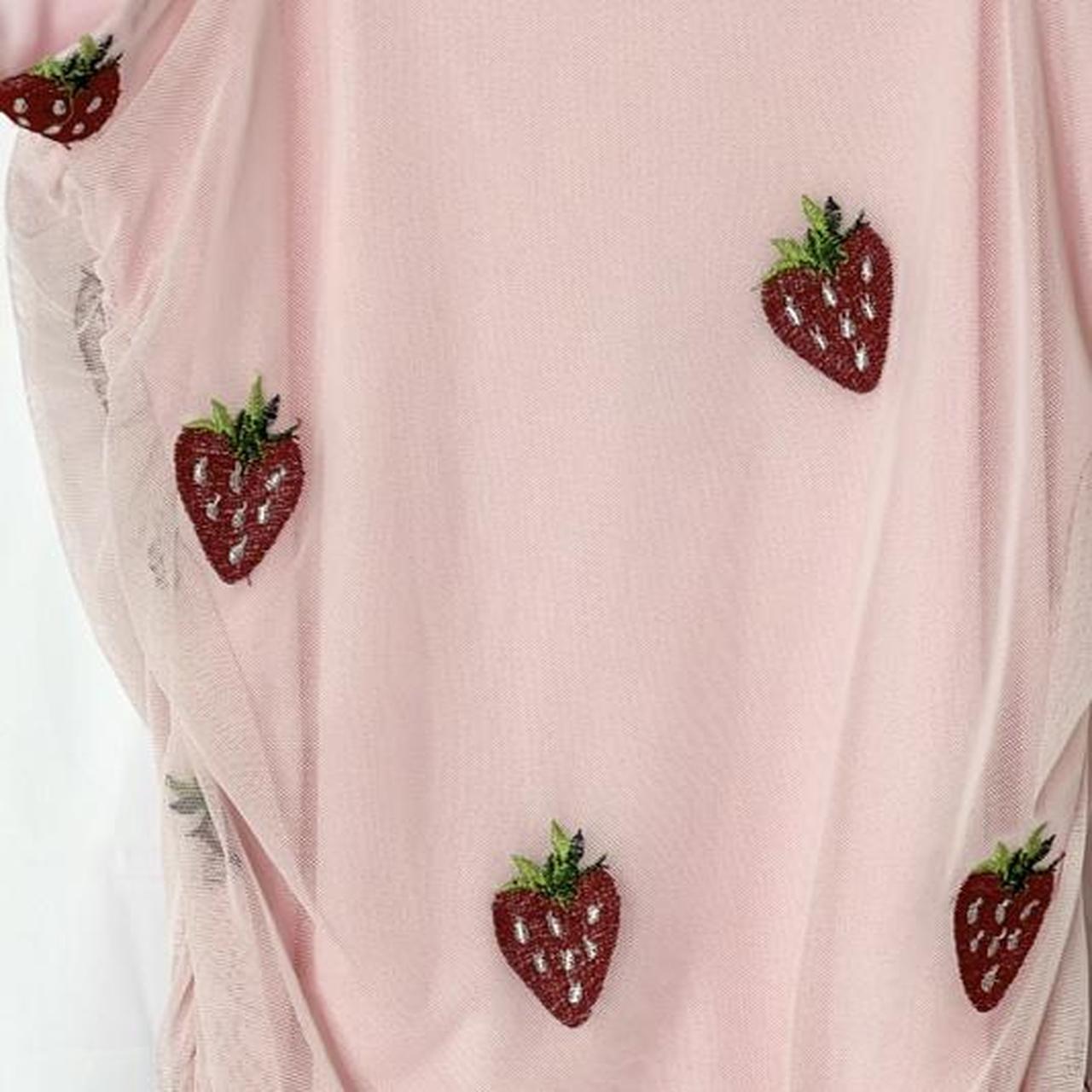 🍓Strawberry Dress🍓 💗Cute pink stretchy bodycon… - Depop