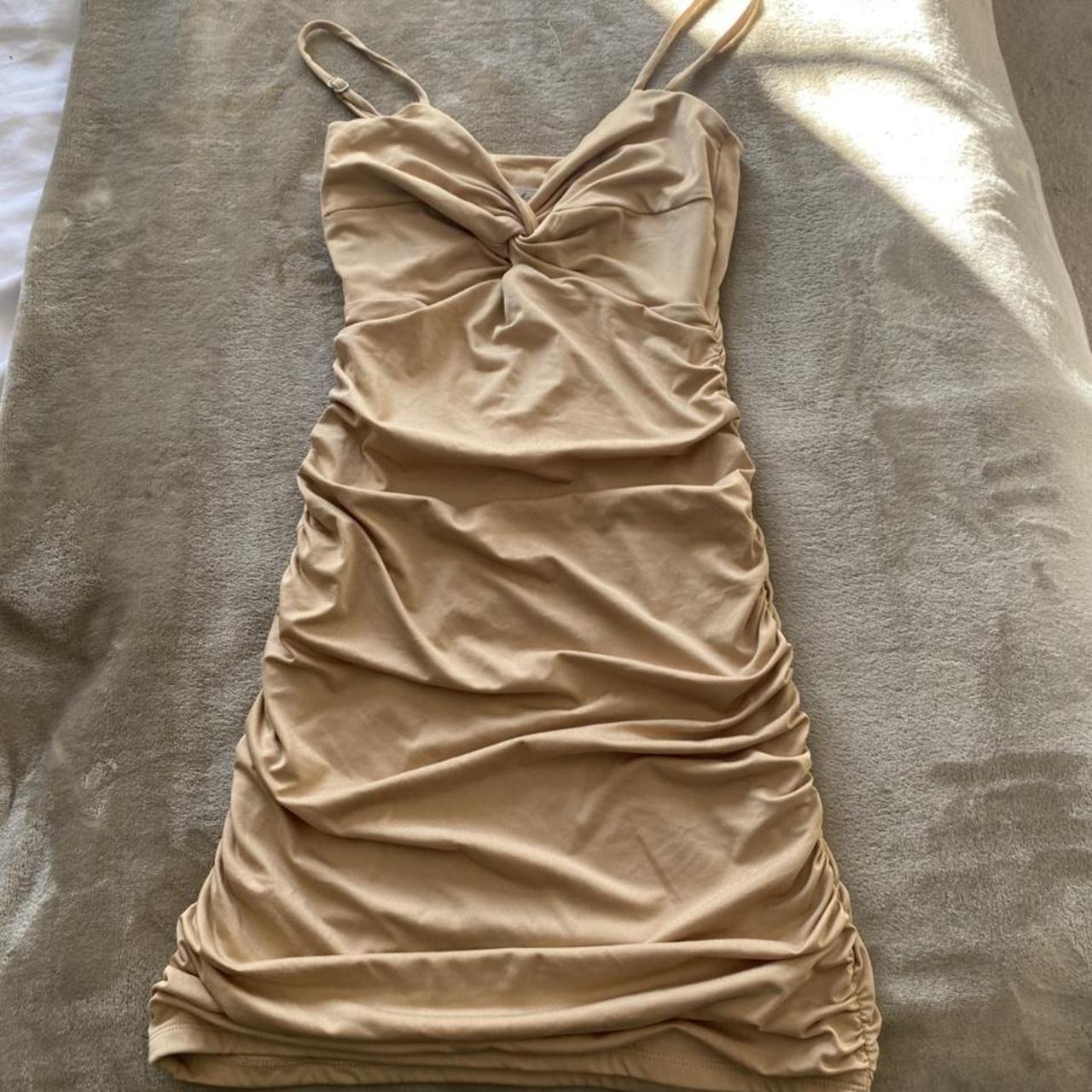 Nude oh Polly dress Only been worn once Perfect... - Depop