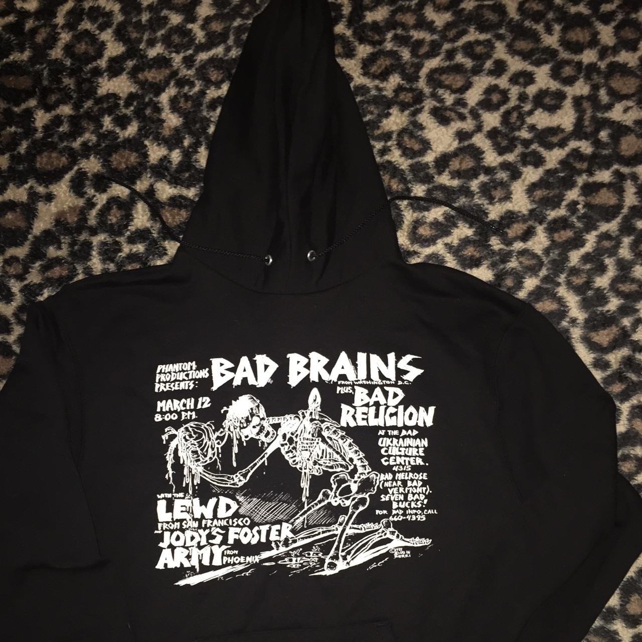 Bad Brains flyer pull over hoodie. Artwork taken